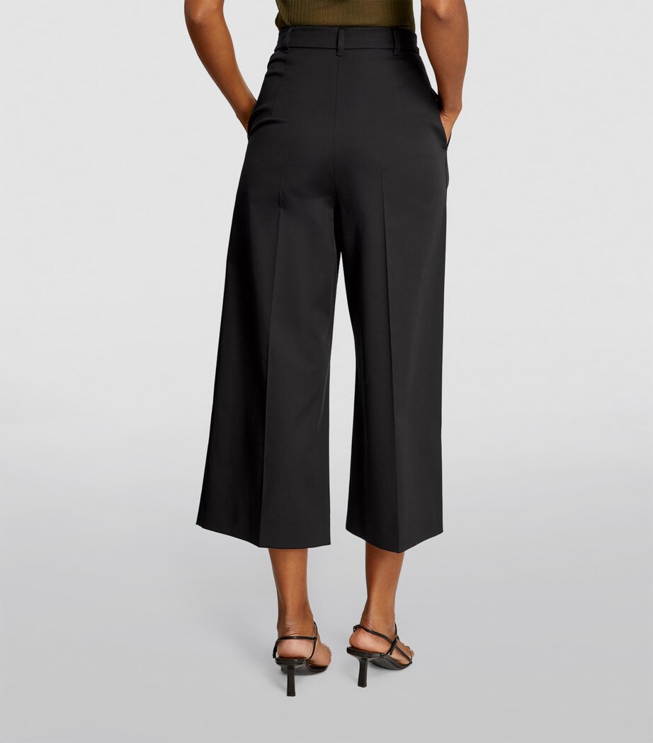 Max Mara Womens Cropped Wide-Leg Trousers Black Image 4