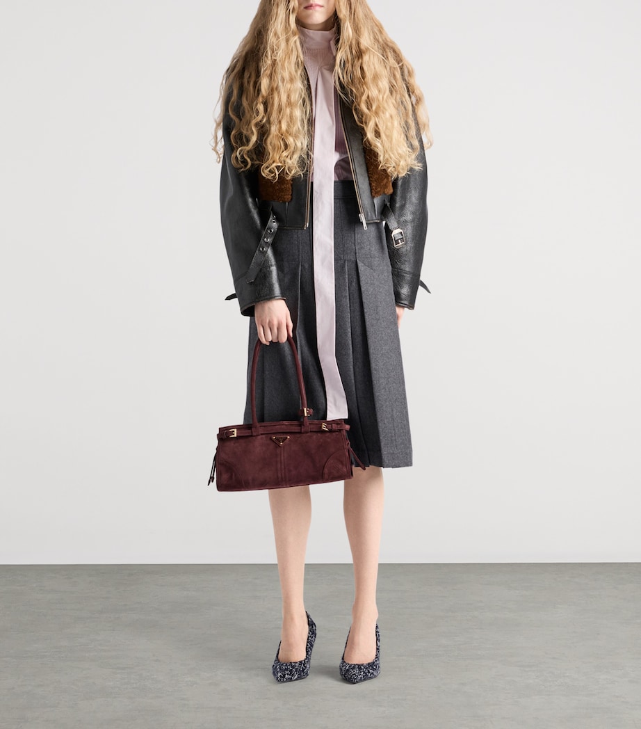 Wool Pleated Midi Skirt F0480 Image 2