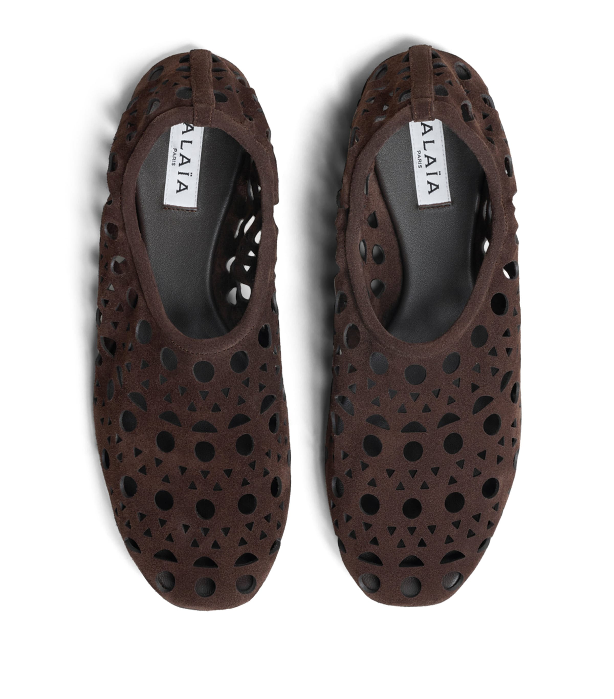 Alaïa Suede Vienne Ballet Flats Chocolate Image 2