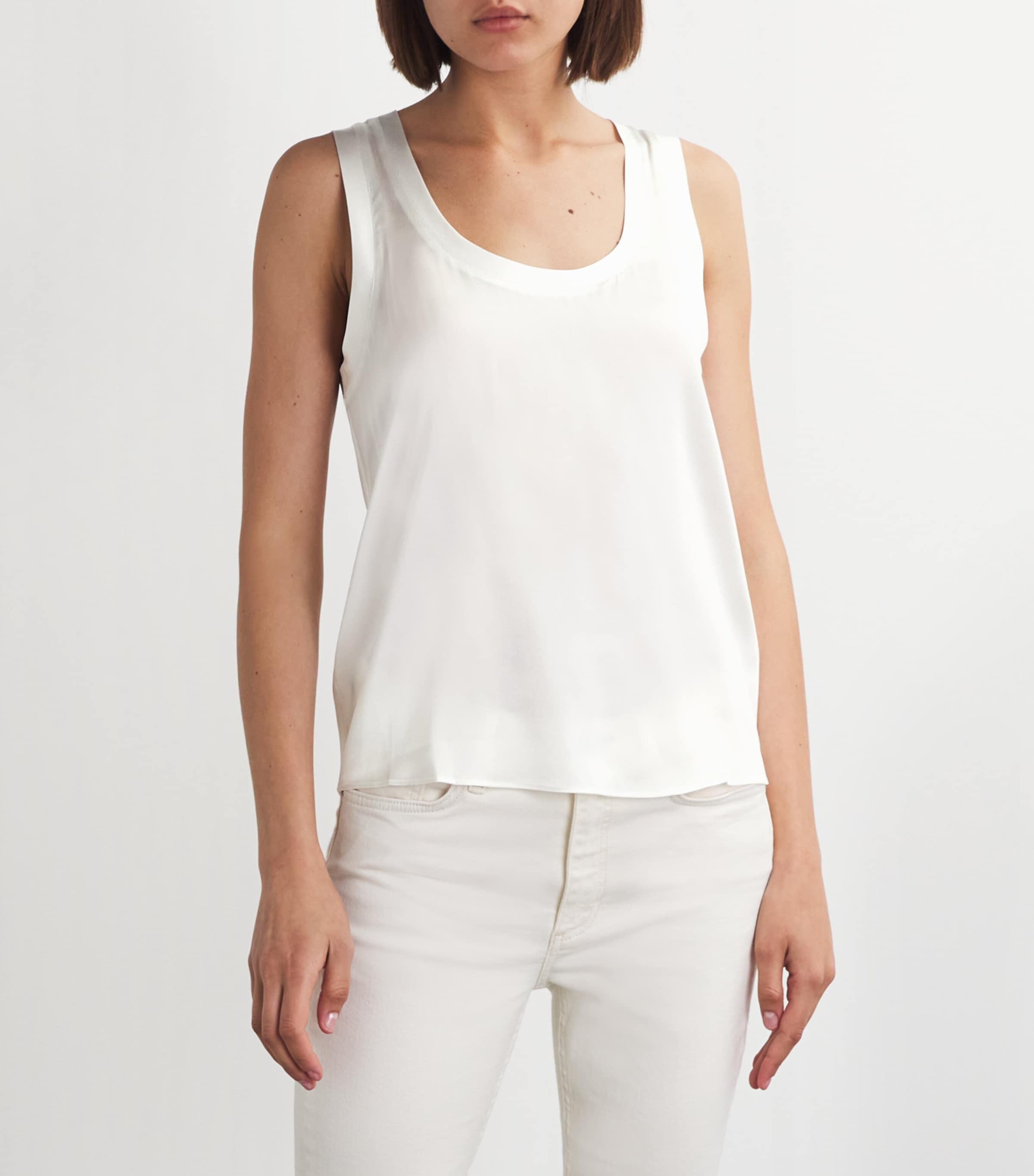 Maje White Silk-Blend Tank Top | Harrods UK