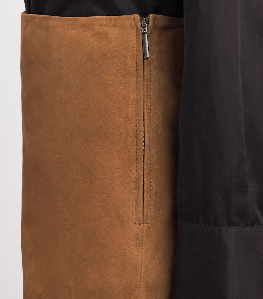 Arma Womens Lamb Suede Melody Mini Skirt Whiskey Image 3