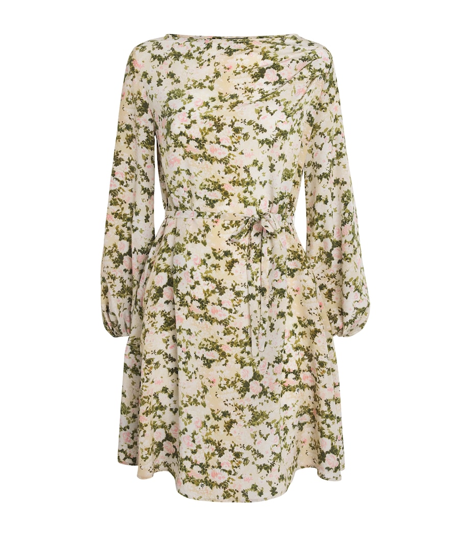 Silk Floral Mini Dress IVORY Image 1