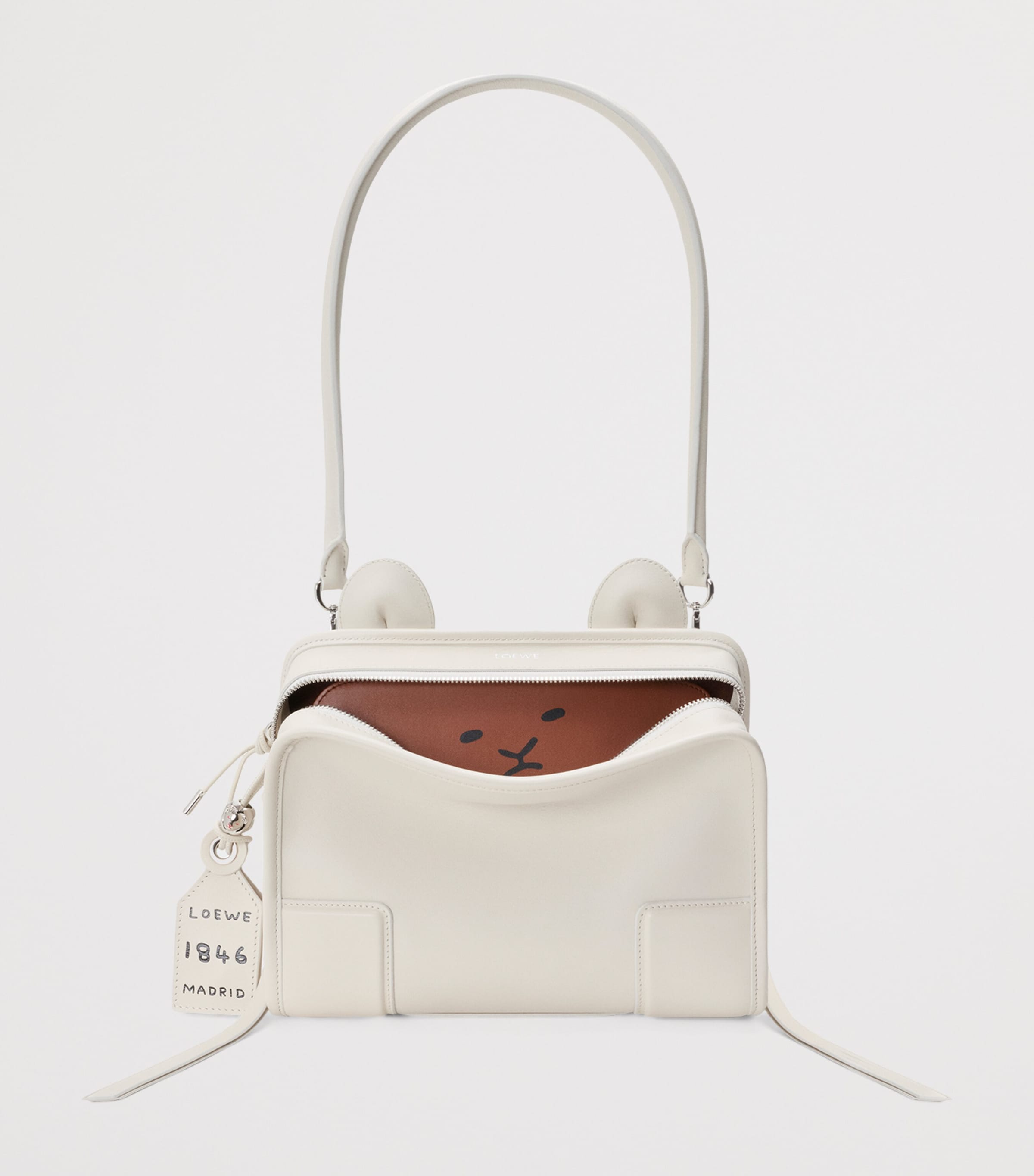 LOEWE White Small Leather Amazona 180 Top-Handle Bag | Harrods US