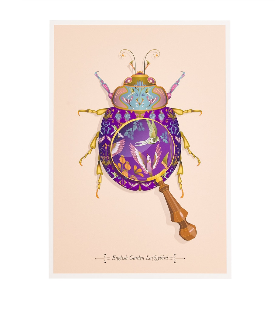 Curious Collector Beetle & Magnifying Glass Print (42cm x 30cm) MULTI Image 1