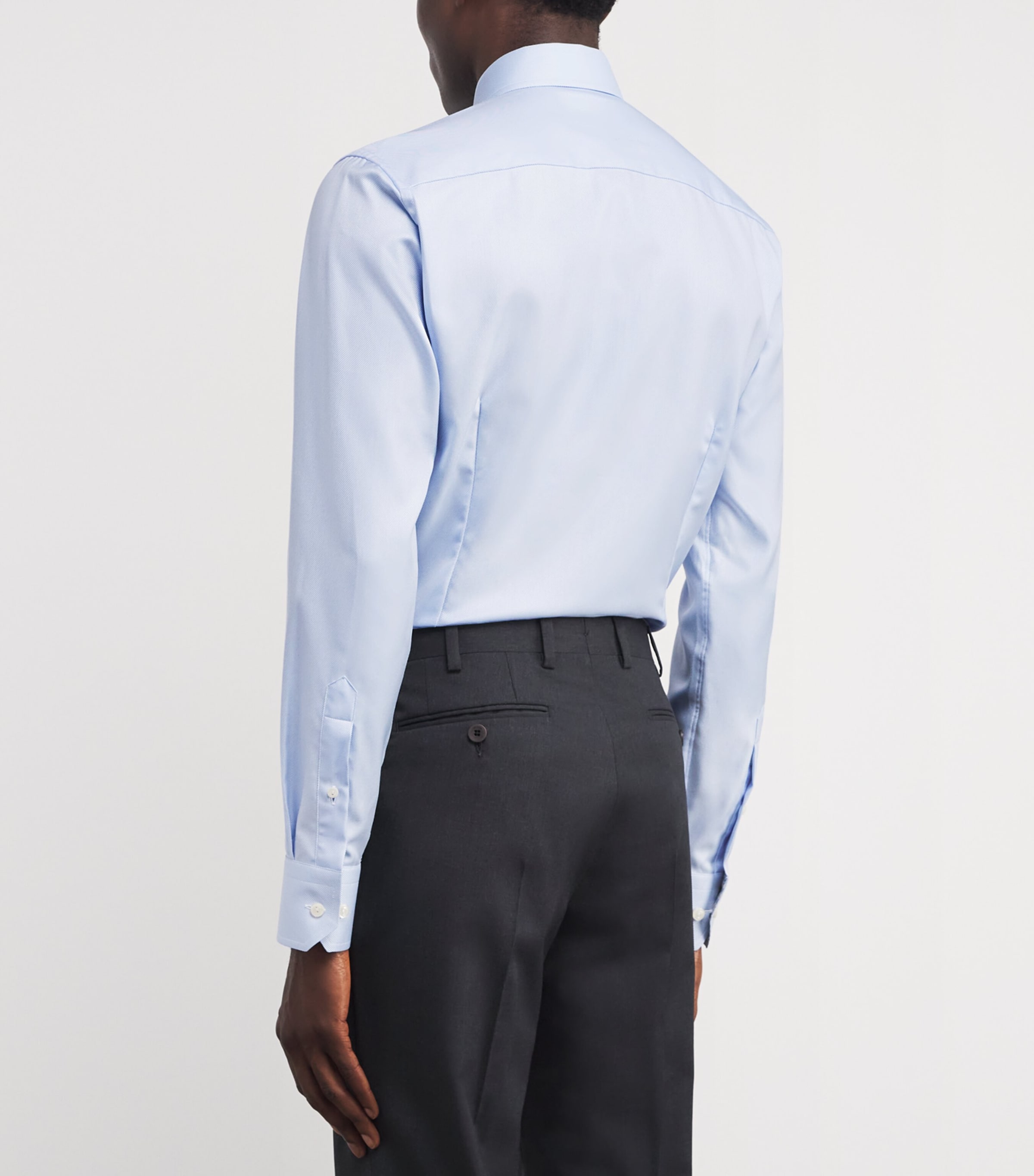 Eton Mens Cotton Twill Dress Shirt Light Blue Image 4