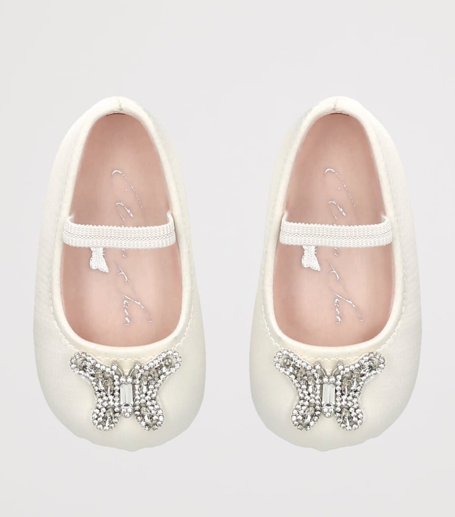Satin Odette Ballet Flats WHITE Image 4