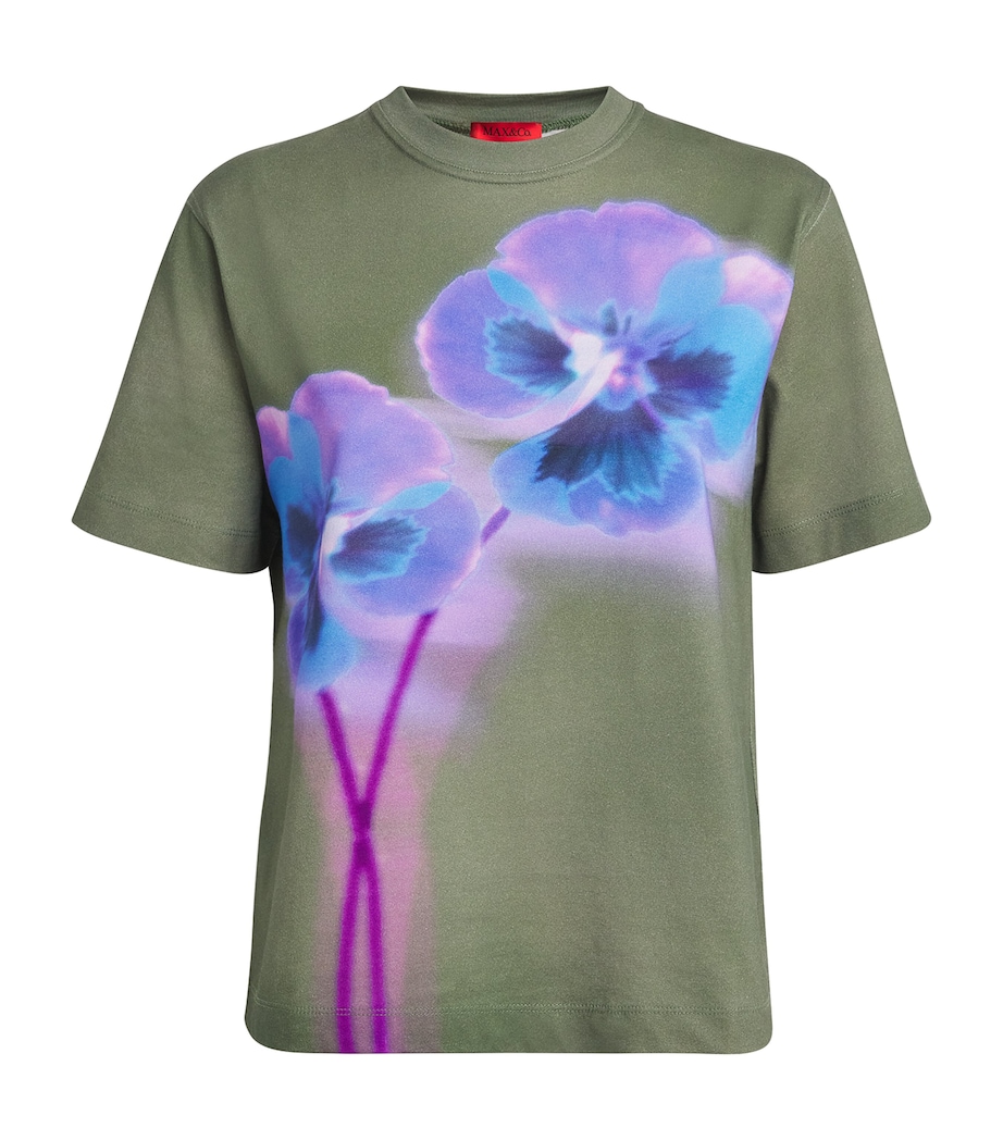 Cotton Floral T-Shirt IVY Image 1