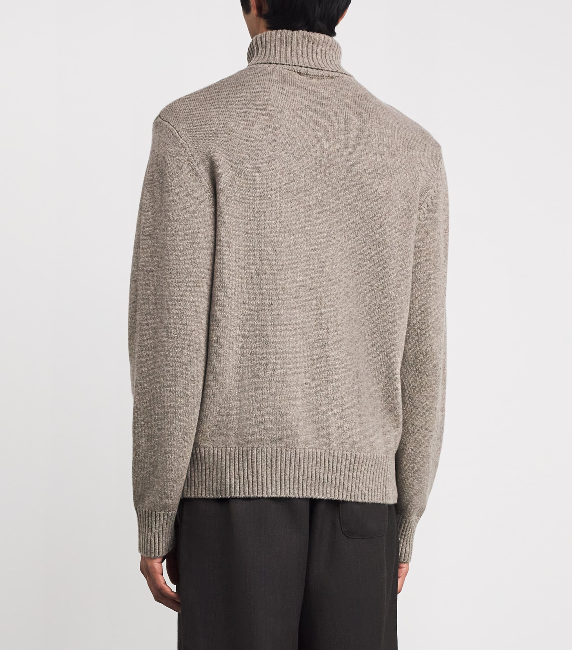 Wool-Cashmere Rollneck Sweater HEATHER BEIGE Image 4
