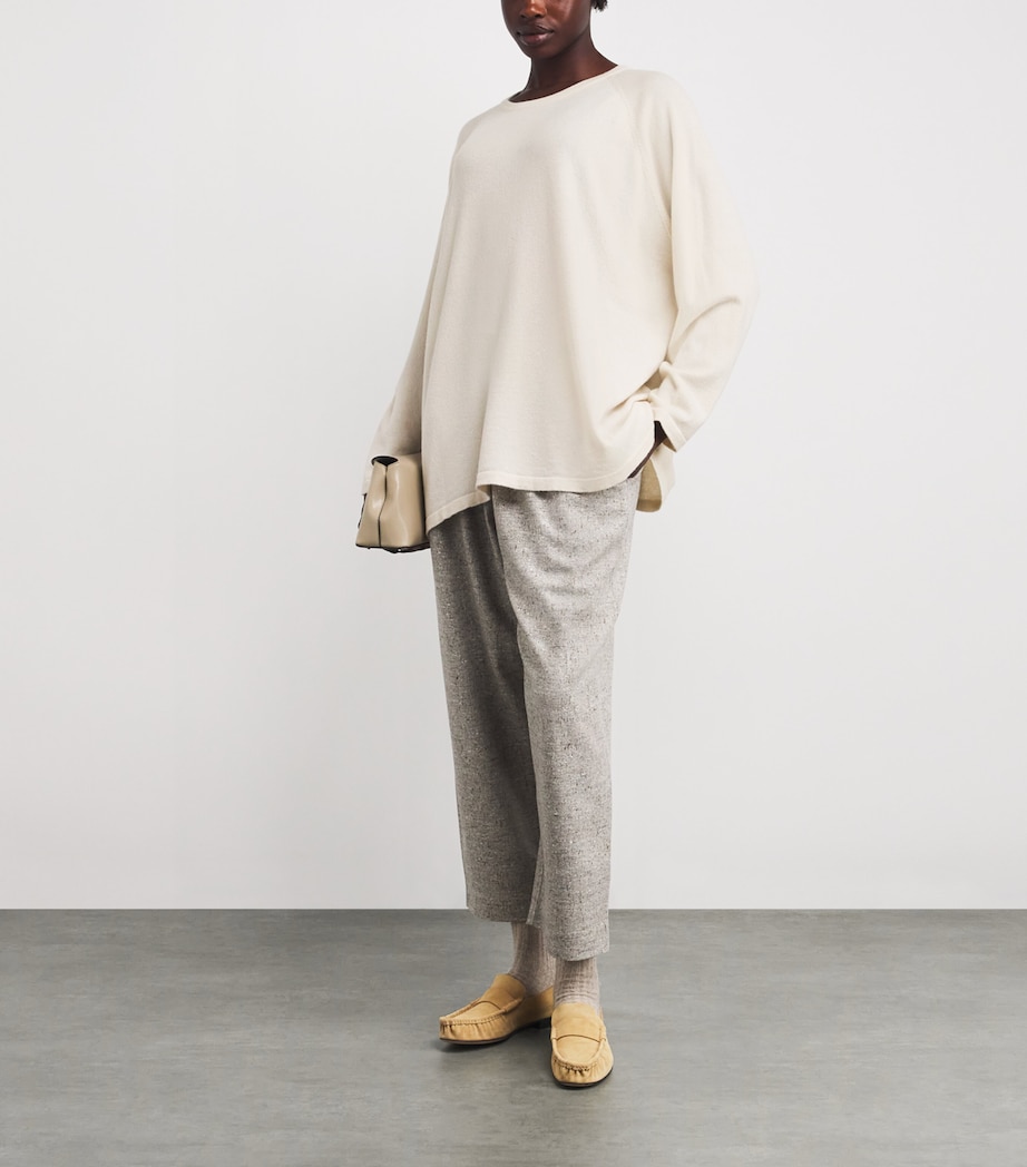 Cashmere Raglan-Sleeve Sweater CREME Image 2
