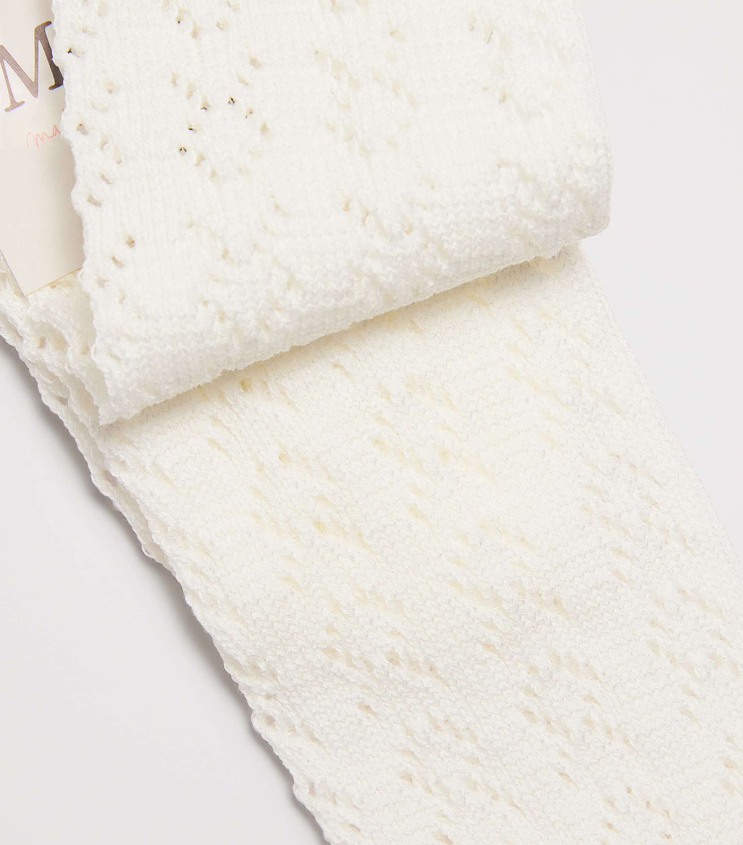 Cotton-Blend Pointelle Knee-High Socks 35 IVORY Image 2