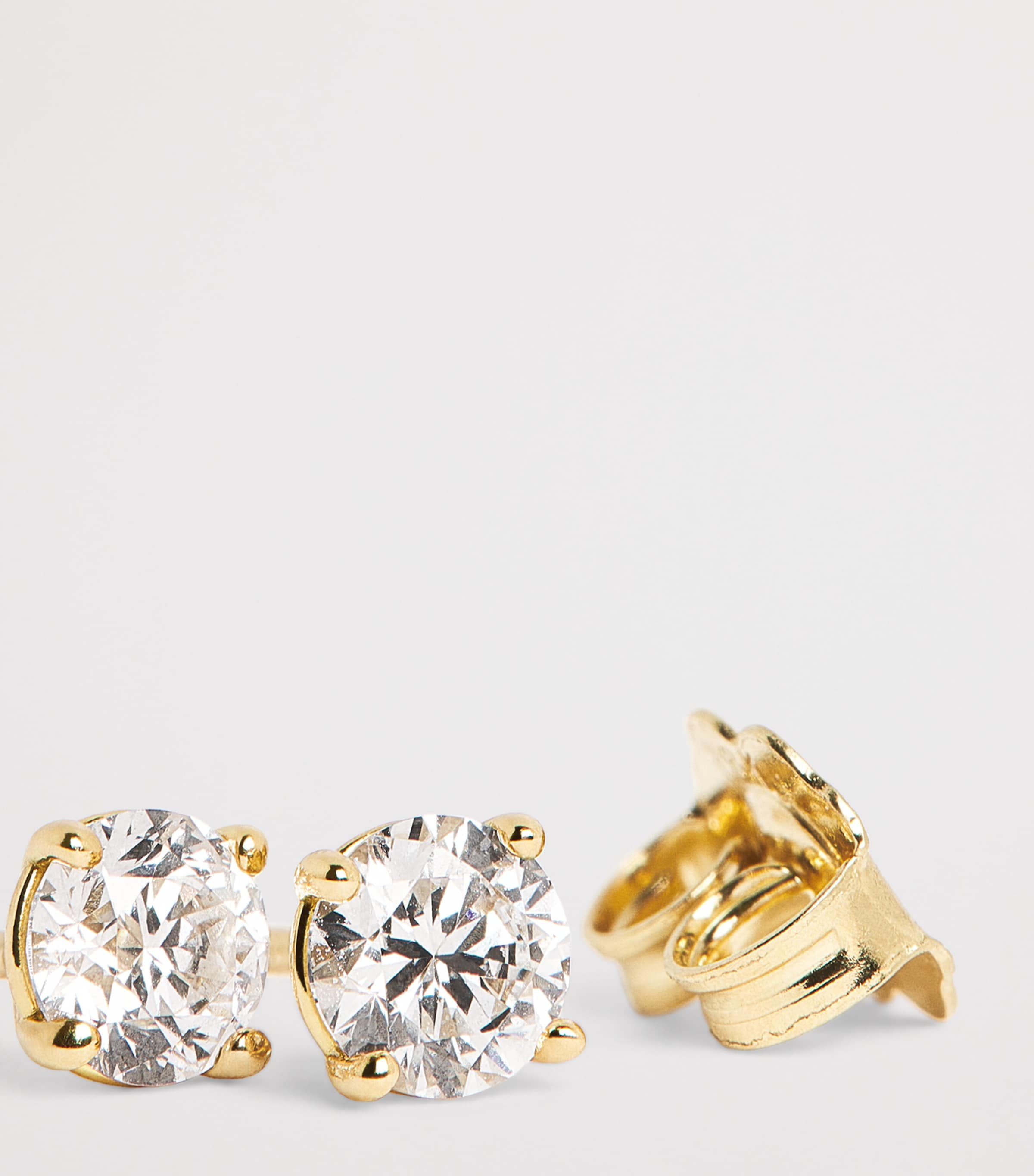 Yellow Gold and Diamond Stud Earrings (0.50ctw) YELLOW GOLD Image 4