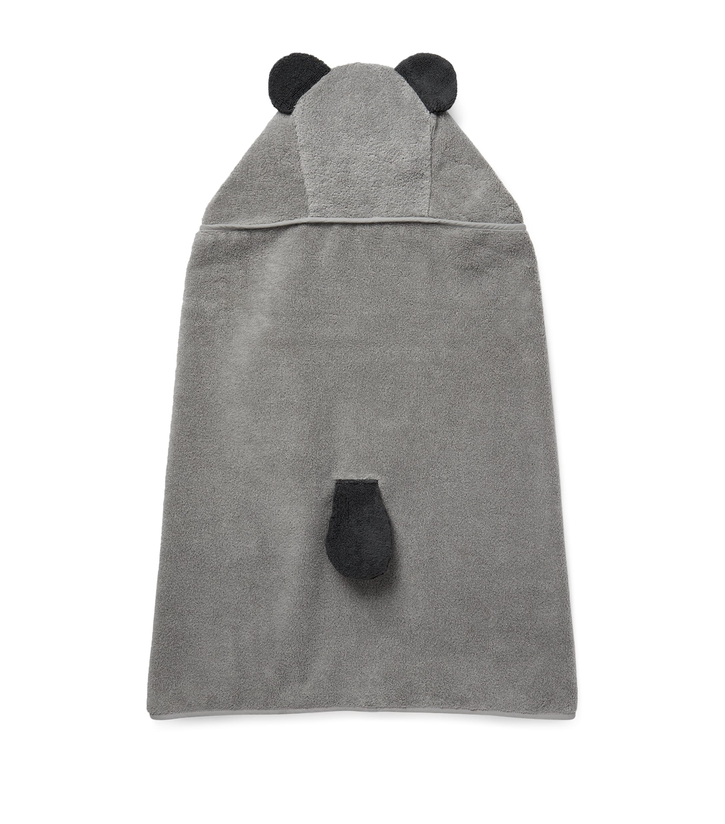 Panda Hooded Towel GREY Image 2
