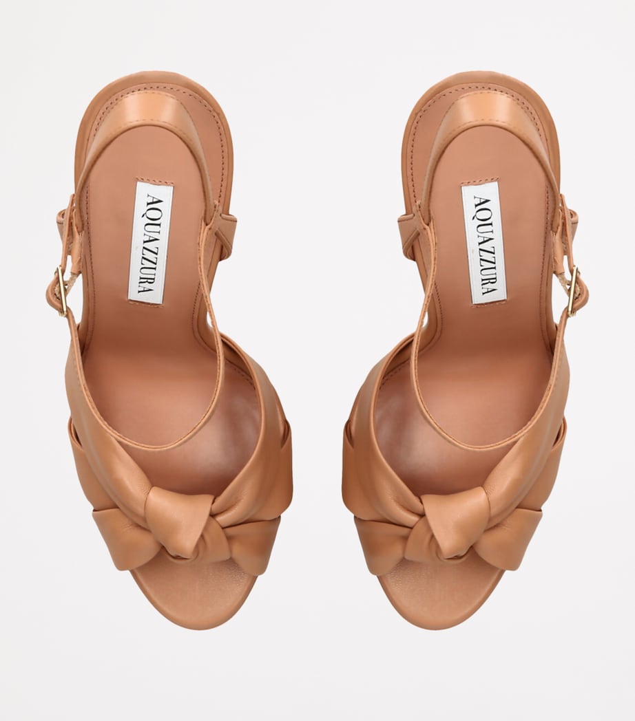 Aquazzura Leather Nina Platform Sandals 130 Beige Image 4