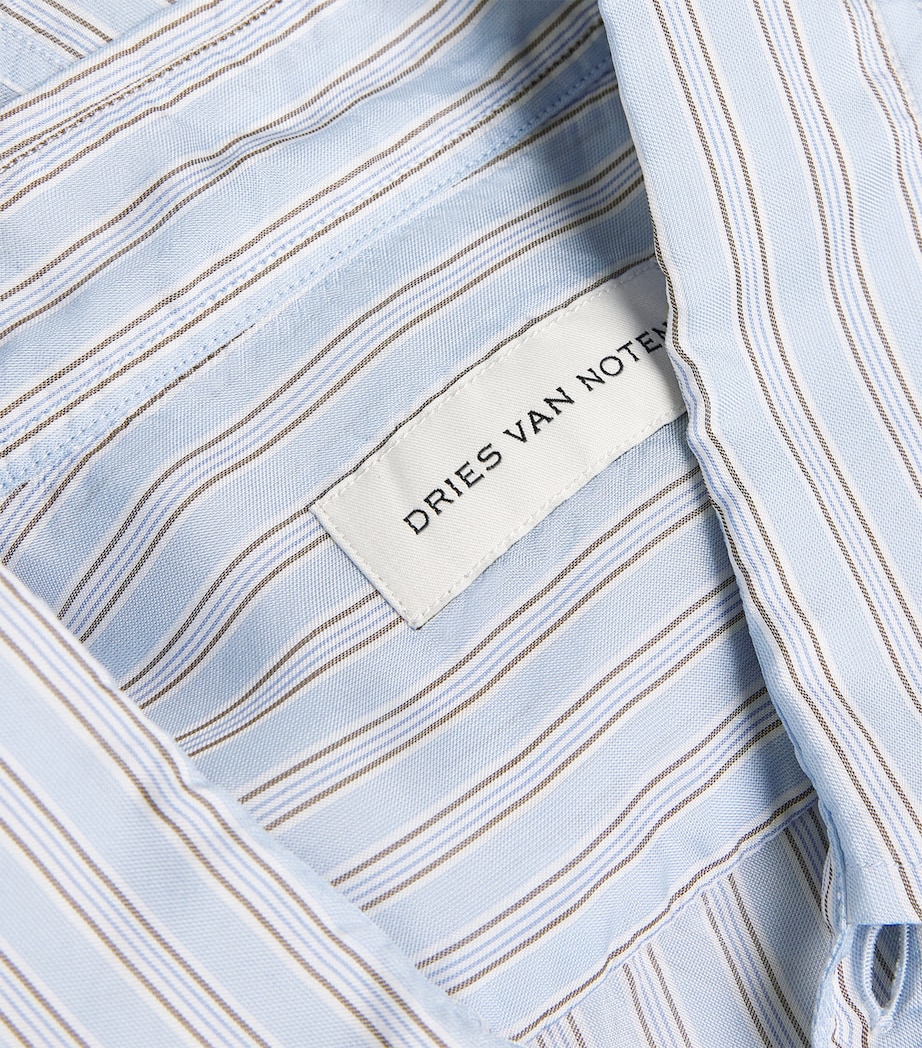 Cotton Stripe Shirt 514 LIGHT BLUE Image 5