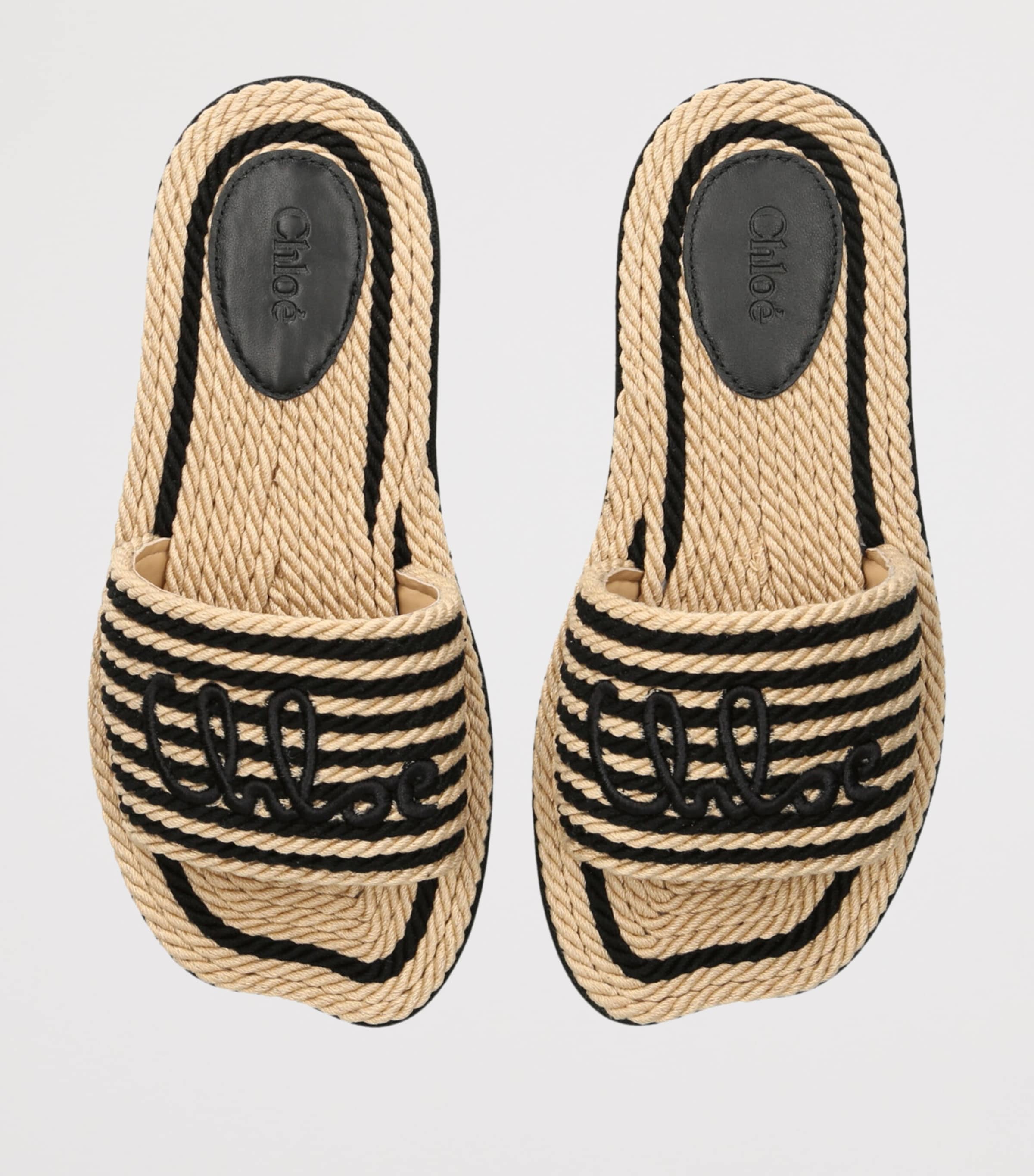 Chloé Woven Logo Sandals Blk/white Image 4