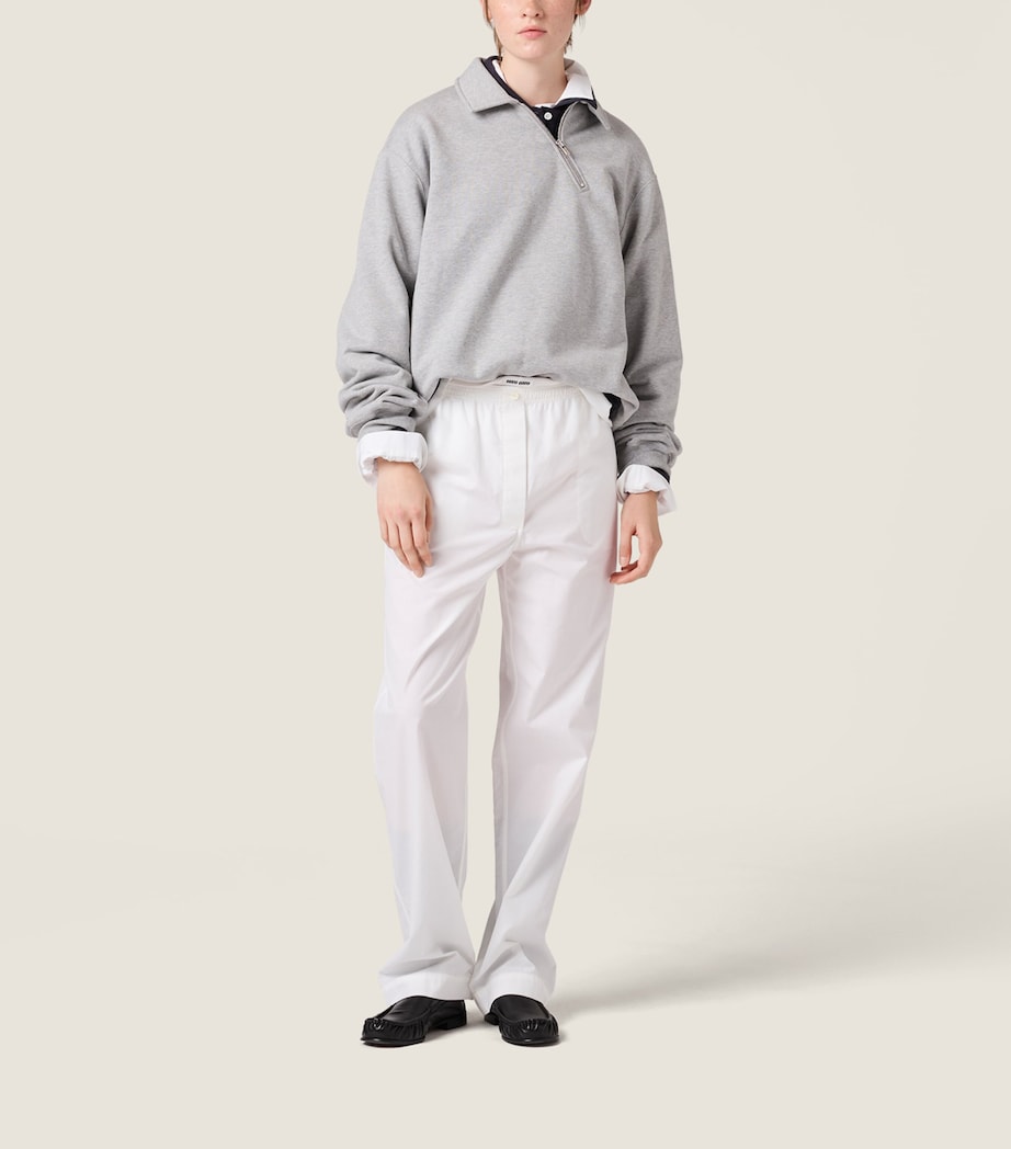 Cotton Slanted-Zip Sweatshirt F0031 Image 2