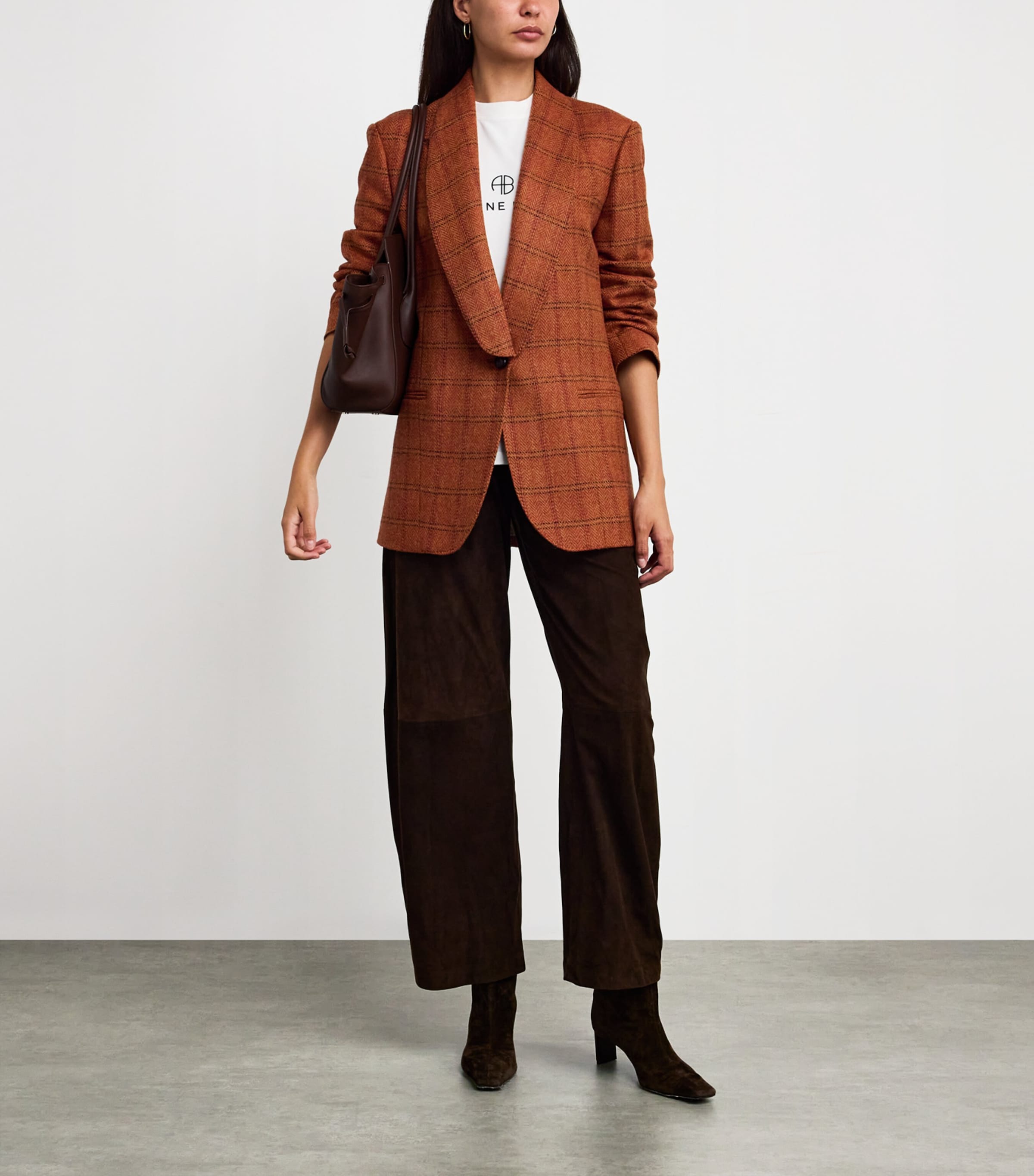 Wool-Blend Check Jacket ORANGE Image 2