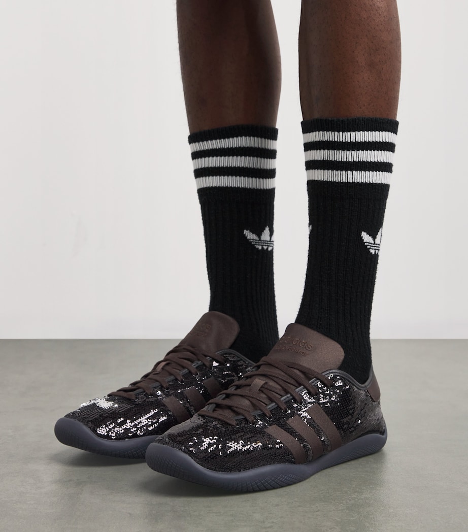 x Wales Bonner Sequinned Karintha Sneakers BLACK/SILVER/BROWN Image 2