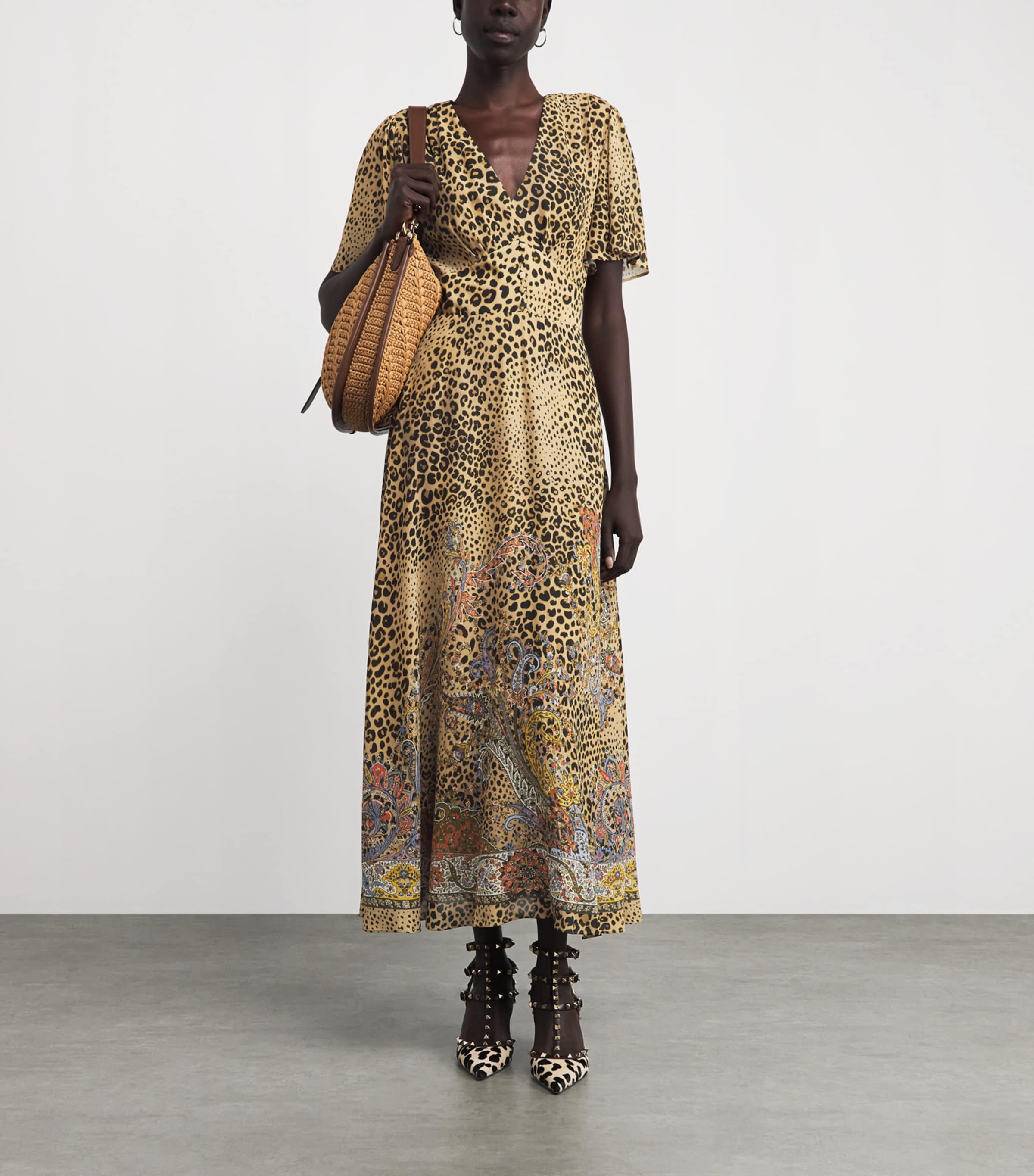 Etro Womens Leopard Print Maxi Dress Image 2