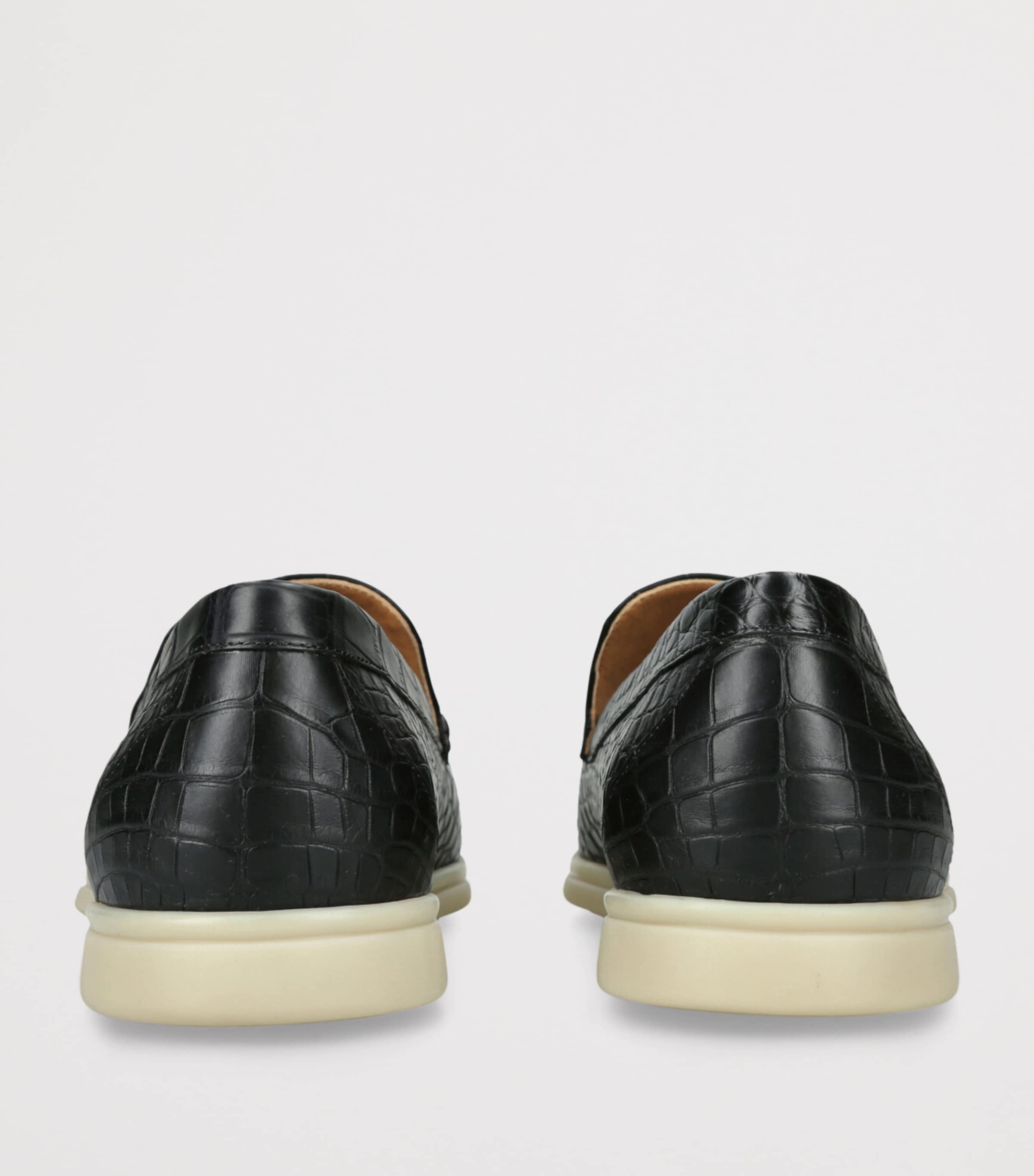 Brotini Alligator Skin Loafers Black Image 2