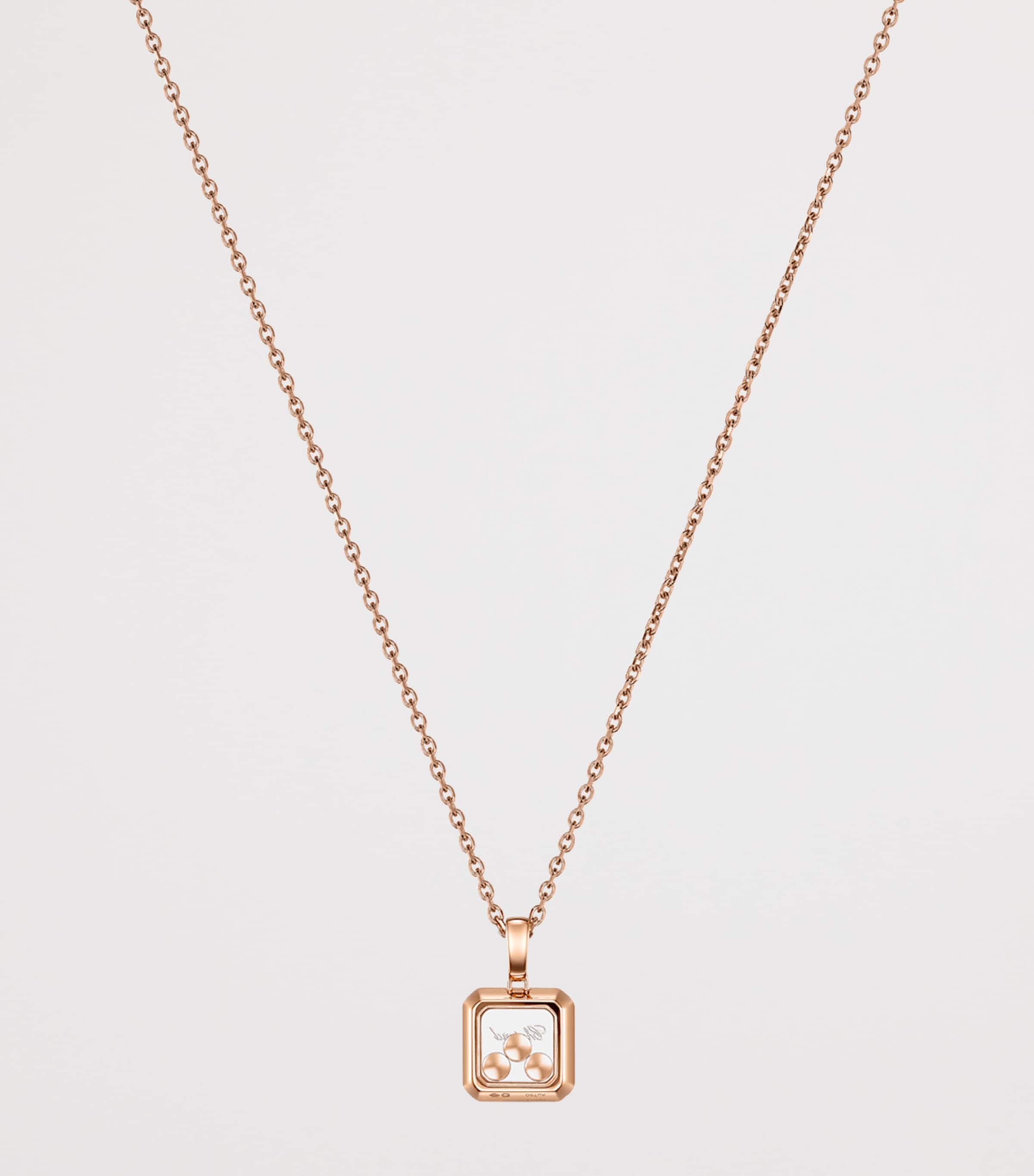 Rose Gold and Diamond Happy Diamonds Icons Necklace 18K ROSE GOLD Image 4