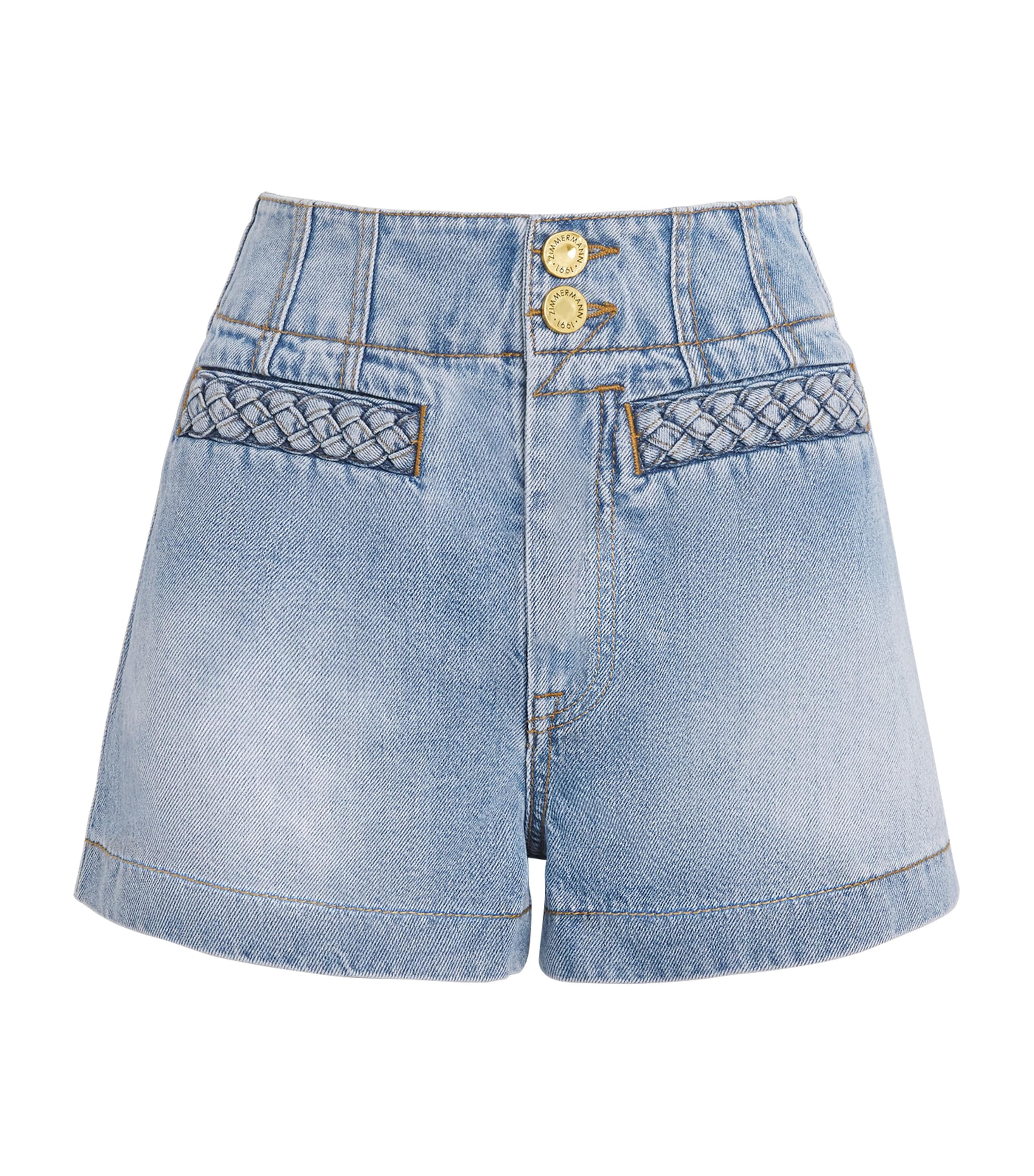 Zimmermann Womens Indra Denim Shorts Skylark Image 1