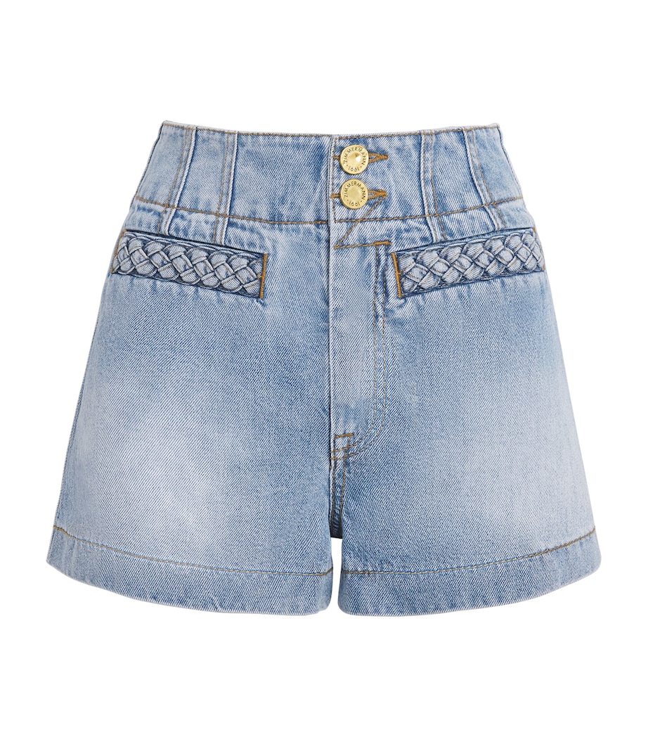 Zimmermann Womens Indra Denim Shorts Skylark Image 1