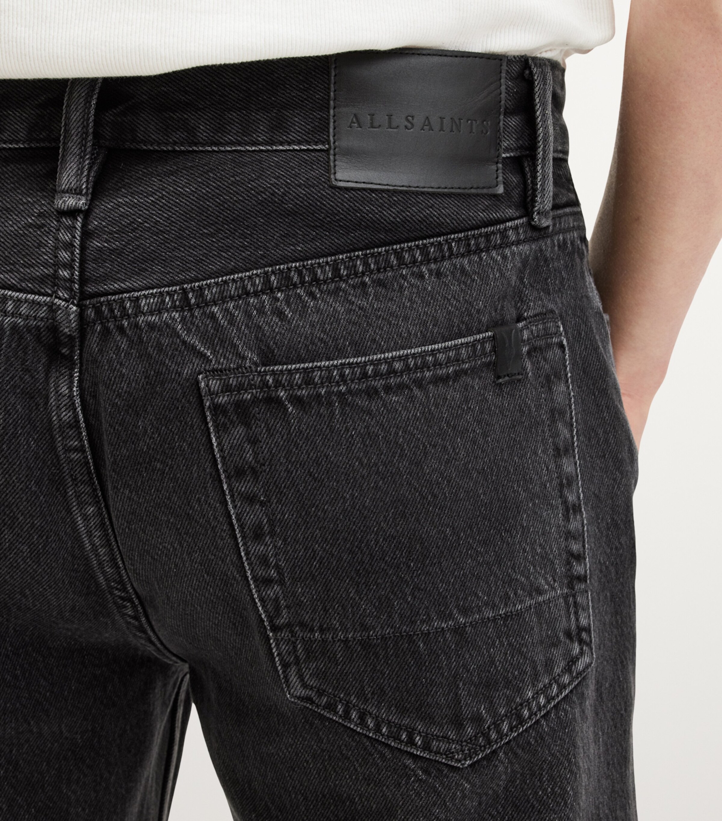 AllSaints Mens Reid Straight Jeans Black Image 7
