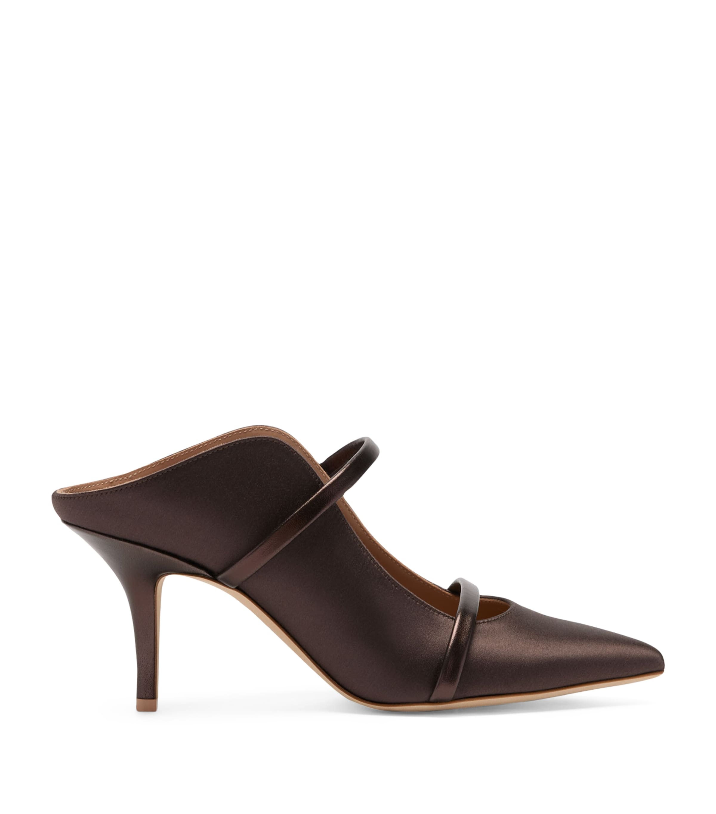 Malone Souliers Satin Maureen Mules 70 Tobacco Image 1