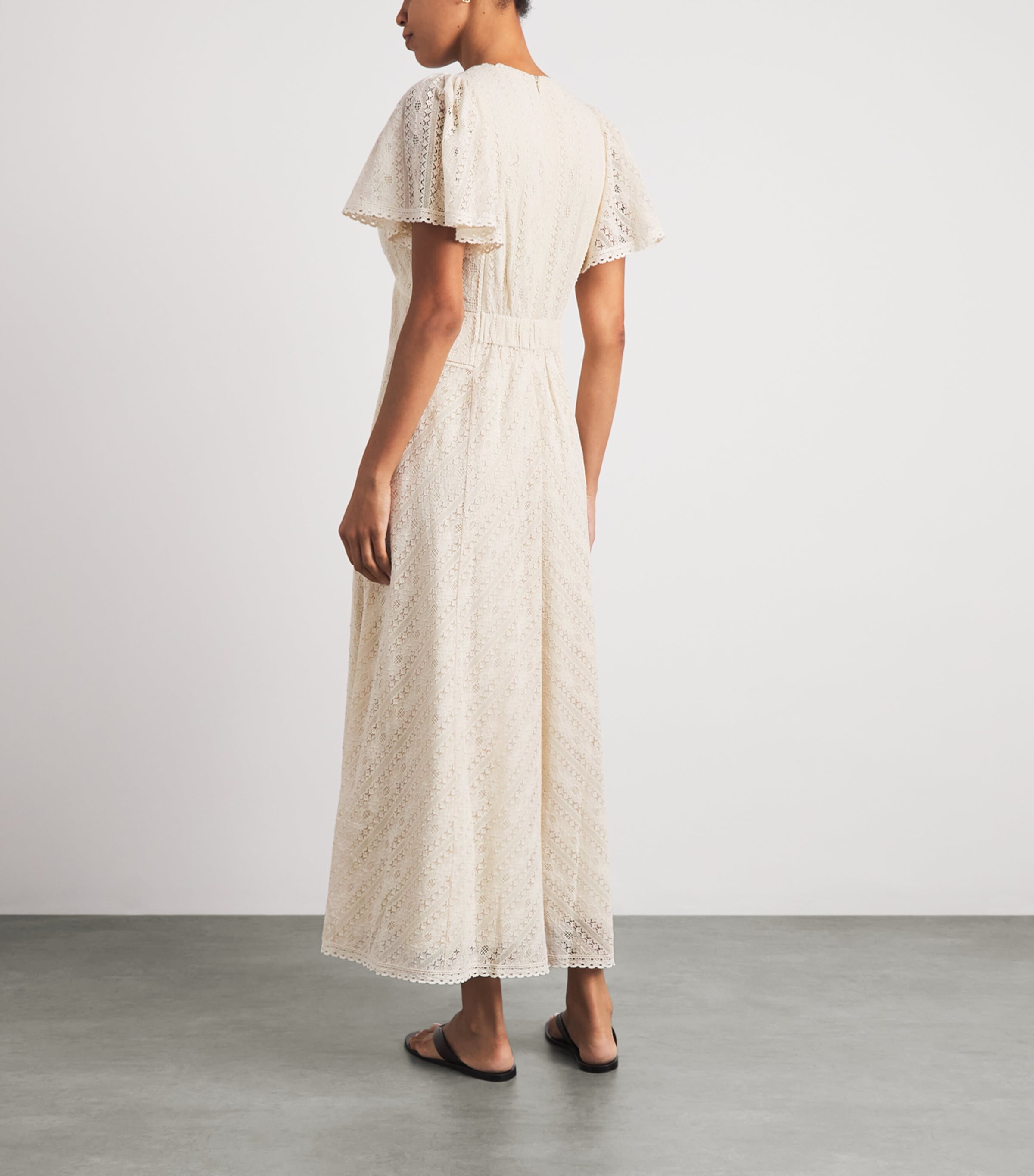 ME+EM Womens Lace Maxi Dress Ecru Image 4