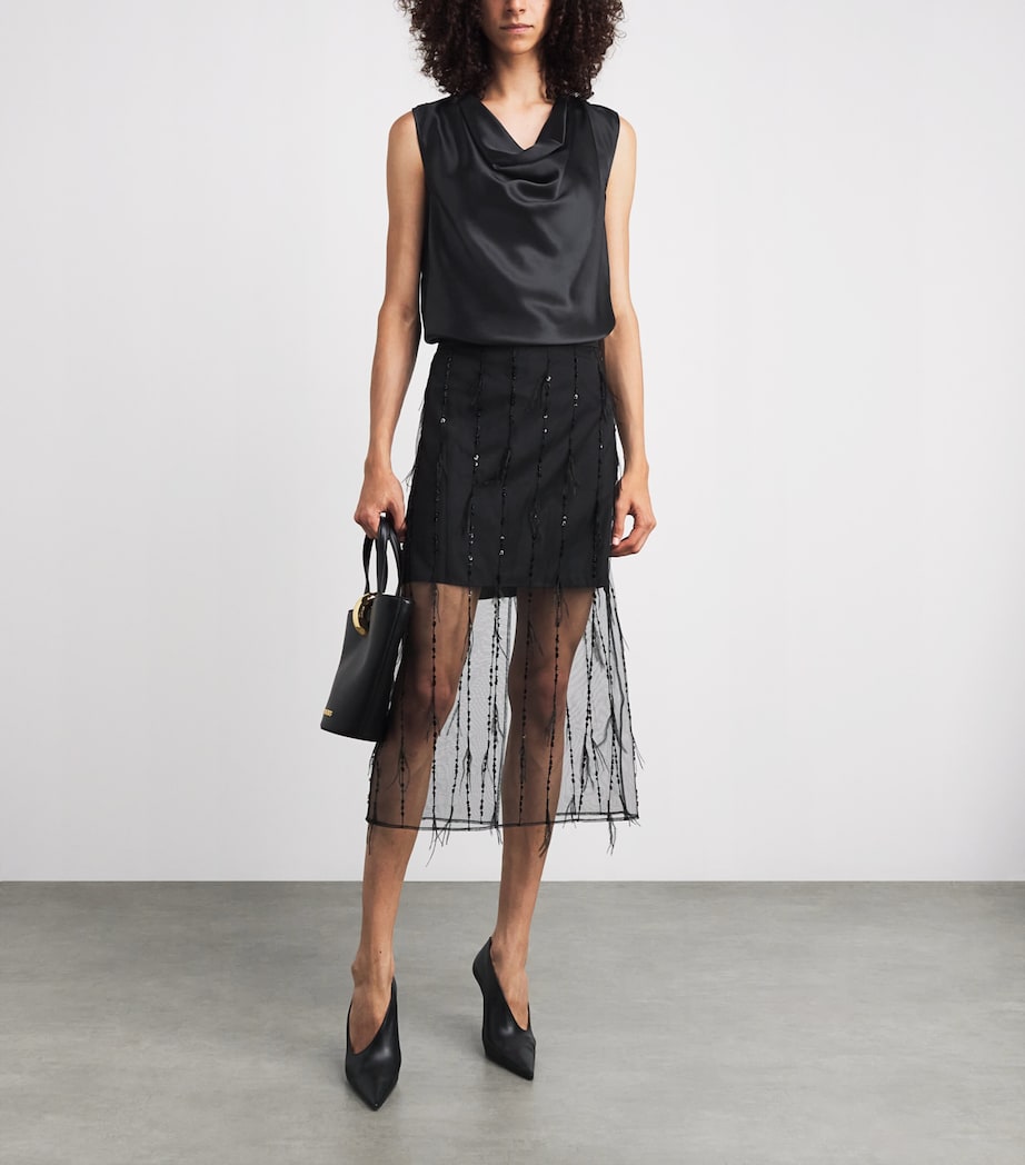 Rag & Bone Womens Silk Vinnie Top Black Image 2