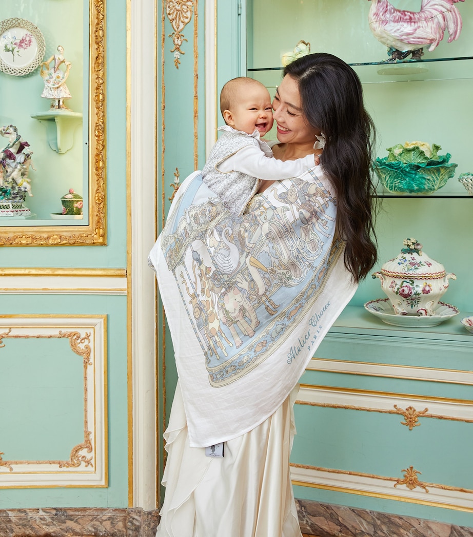 Cotton Carousel Swaddle BLUE Image 3