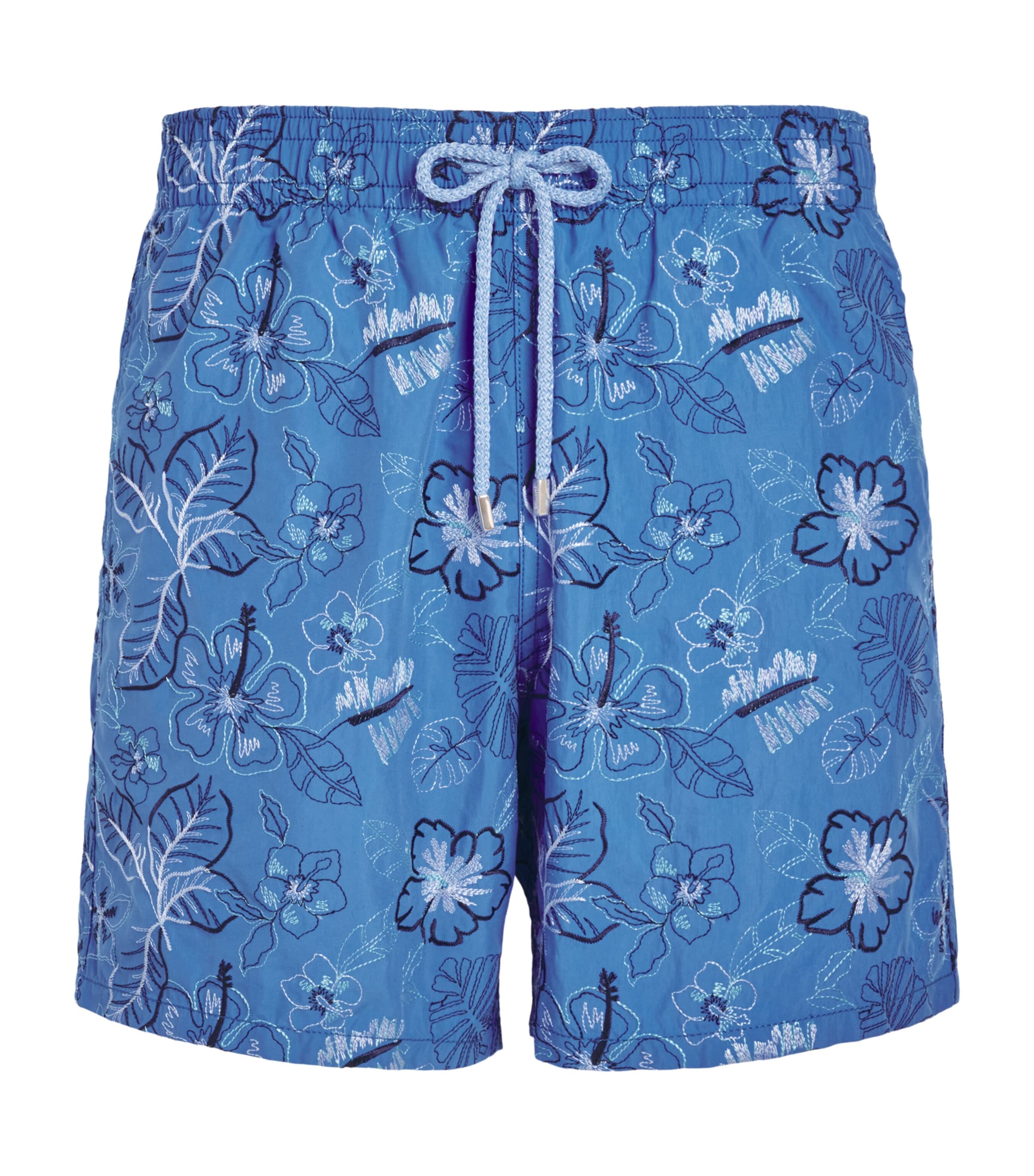 Vilebrequin Mens Embroidered Mistral Swim Shorts Faience Image 1