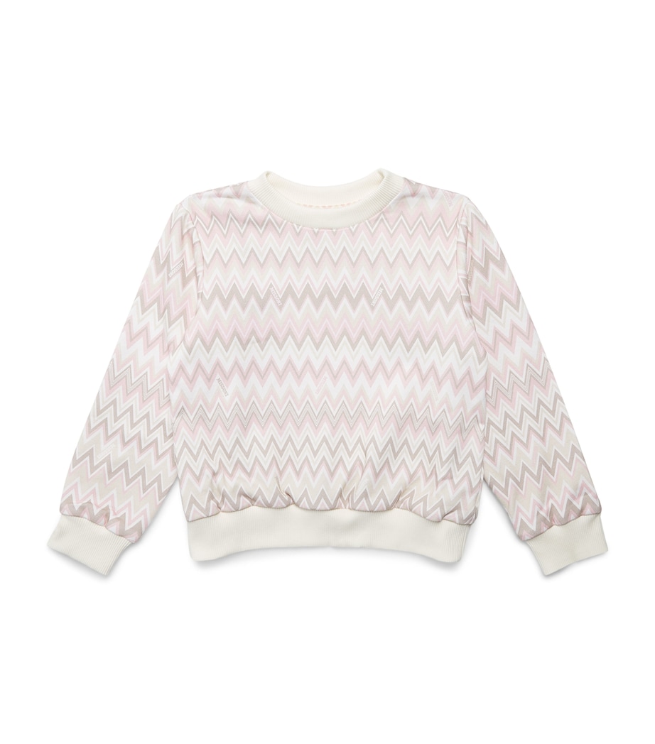 Missoni Kids Stretch-Cotton Zigzag Sweatshirt (4-14 Years) Rosa/beige Image 1
