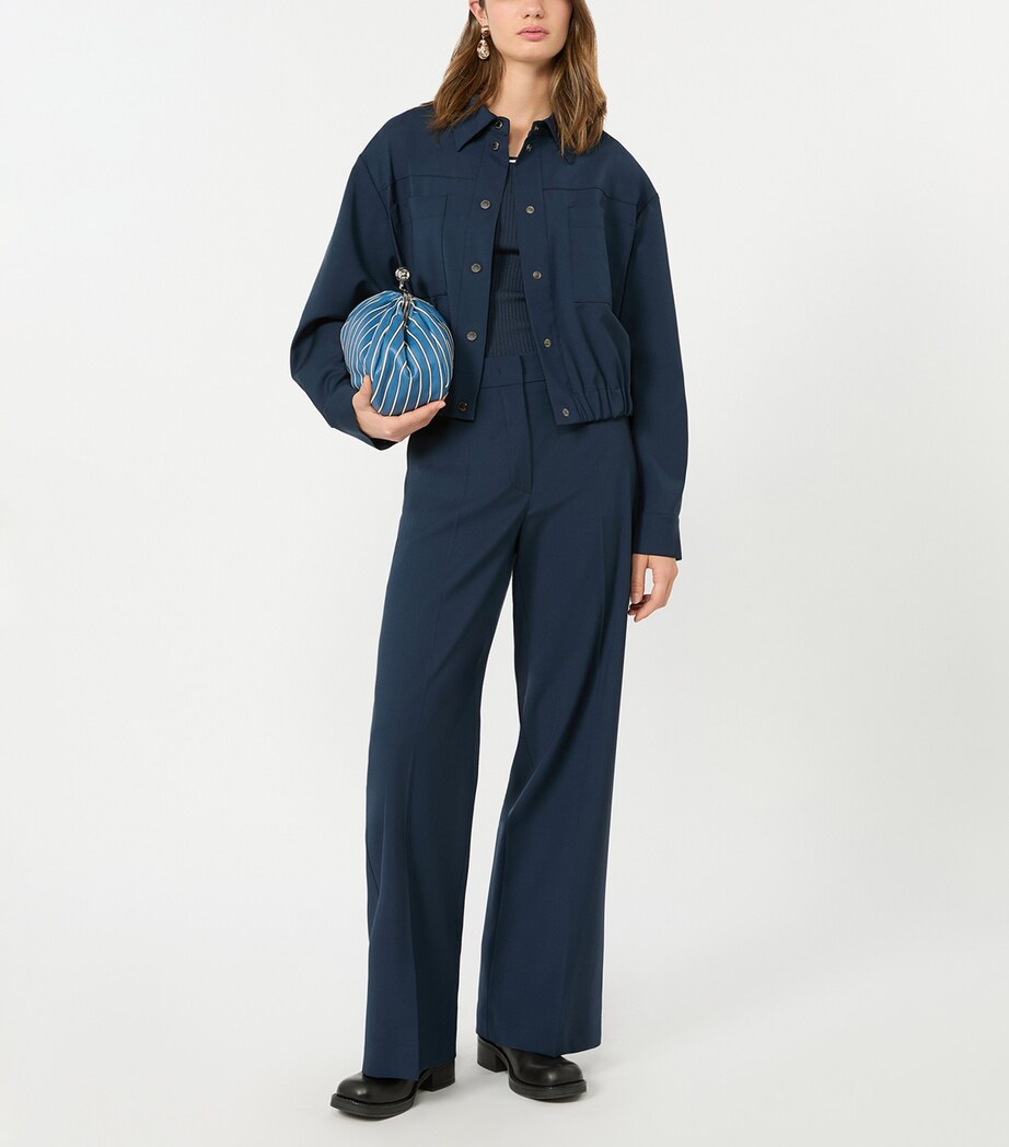 Weekend Max Mara Womens Virgin Wool Jacket Navy Image 5