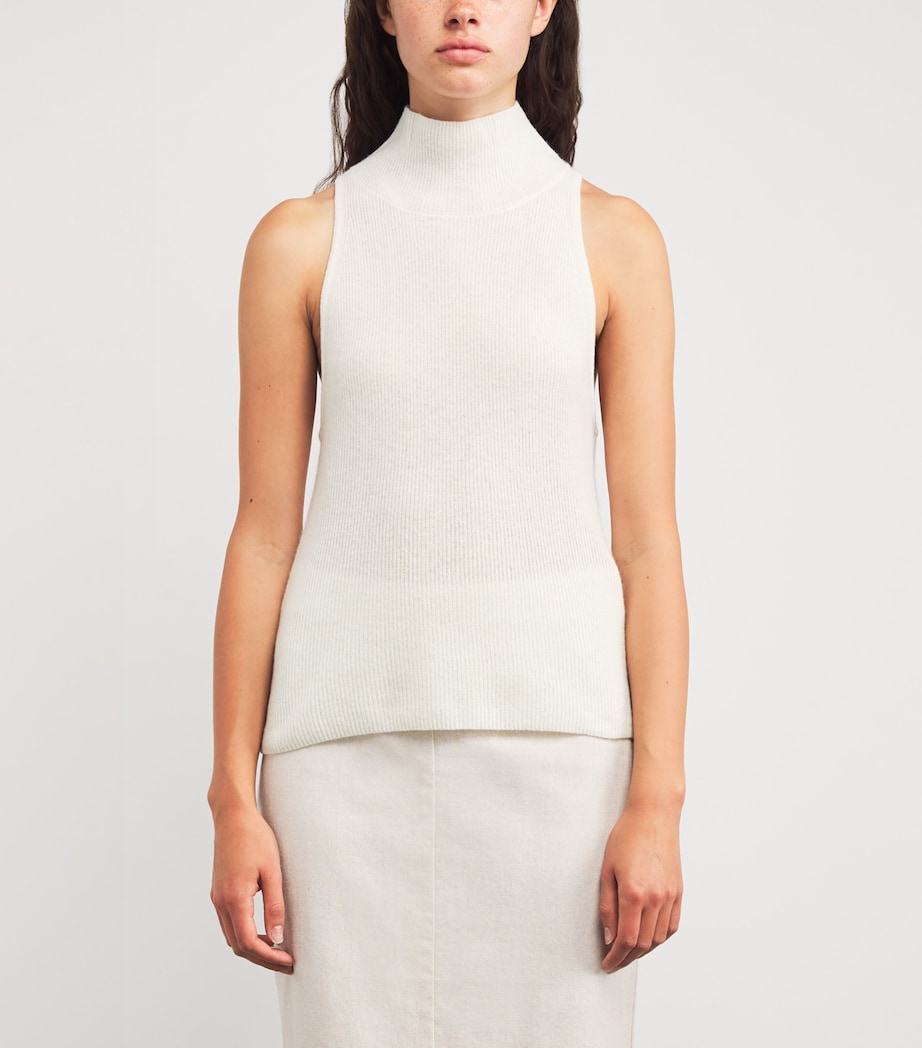 Wool-Cashmere Sleeveless Top CHALK Image 3