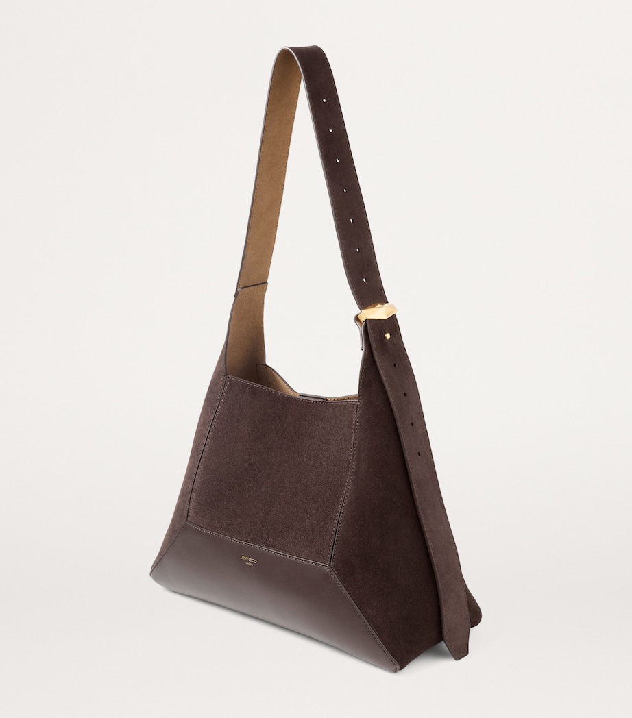 Medium Suede Diamond Shoulder Bag COFFEE/GOLD Image 2