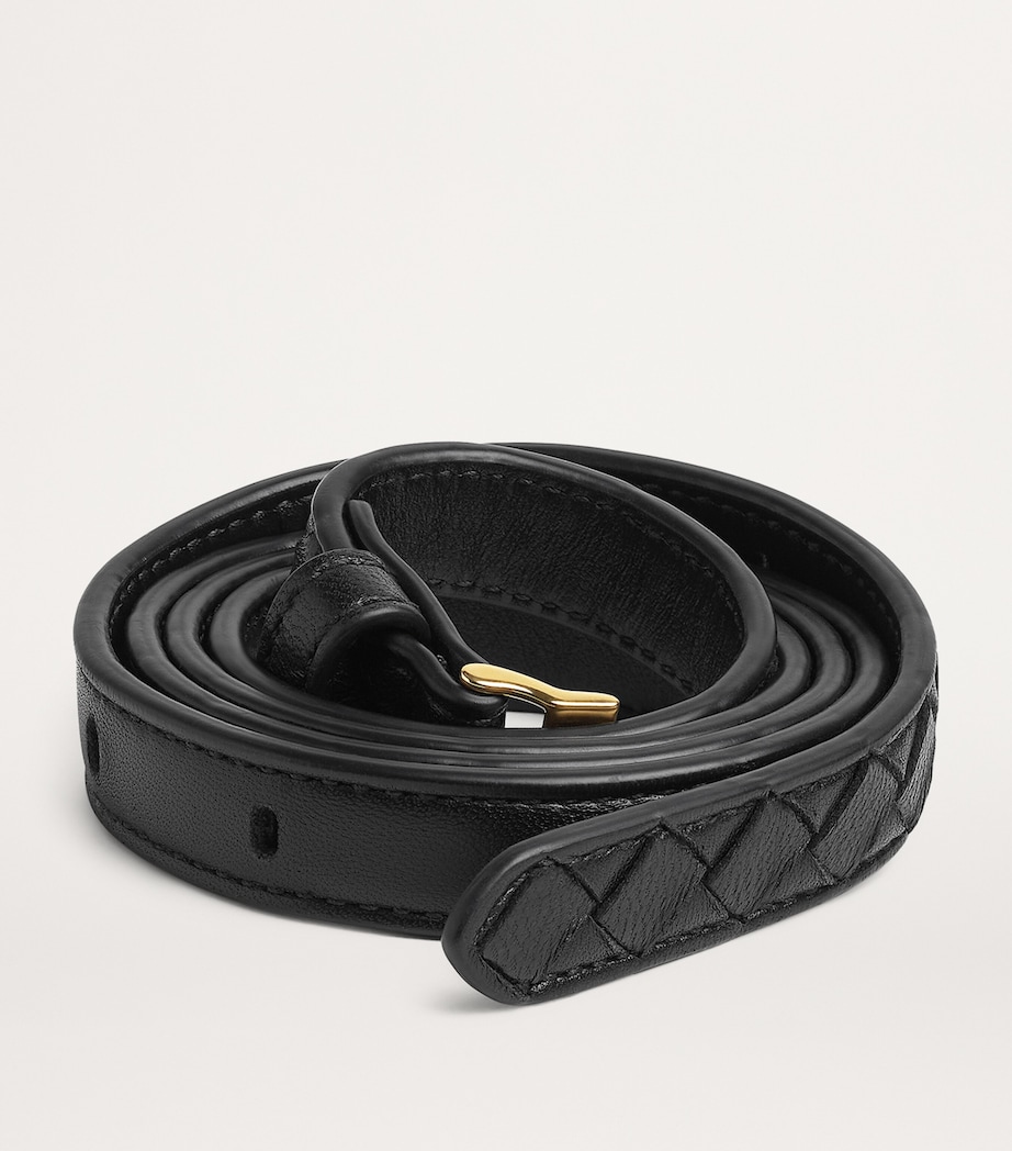 Thin Leather Intrecciato Watch Belt 1019 Image 2