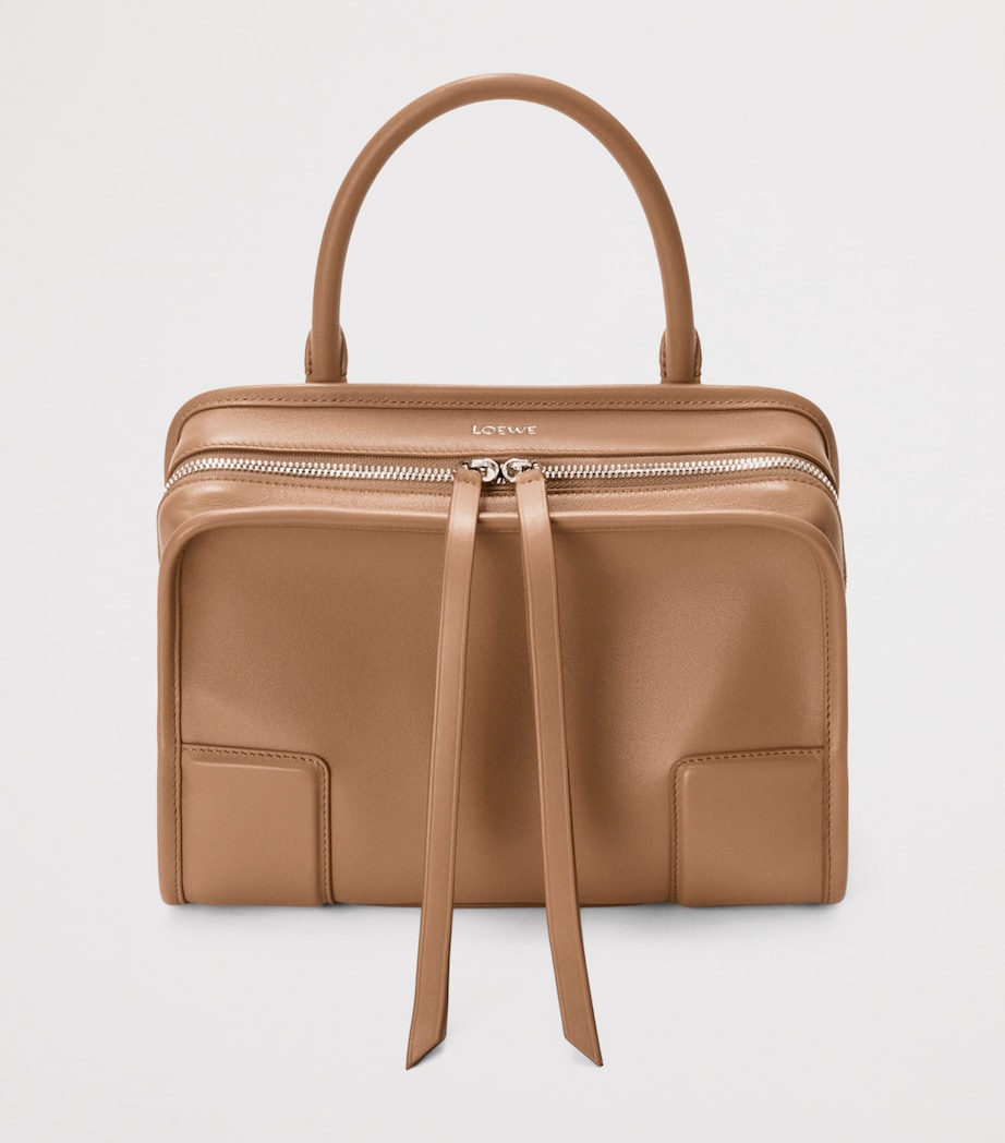 LOEWE Small Leather Amazona 180 Top-Handle Bag Mocha Image 8