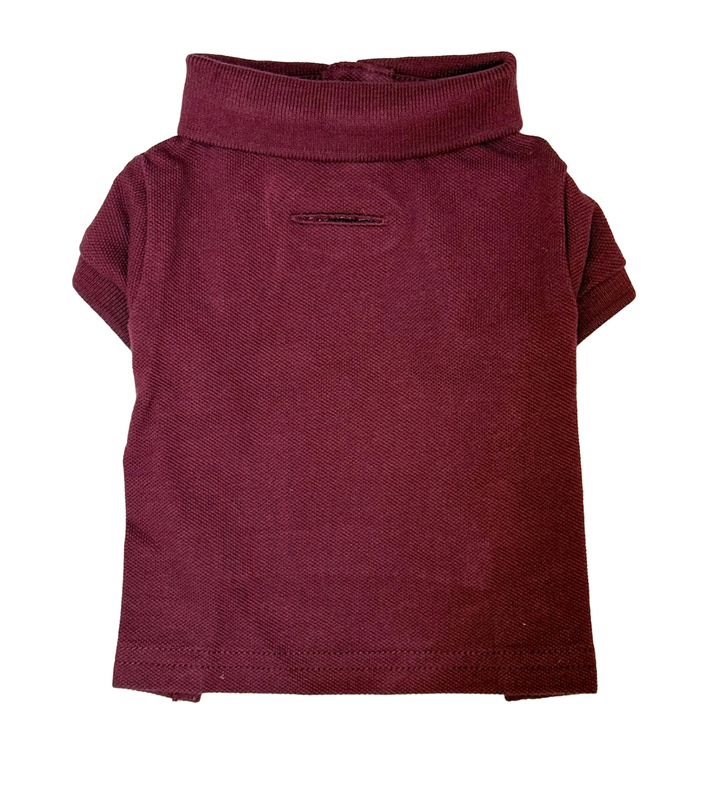 Cotton Mesh Dog Polo Shirt (Extra Small) RED WINE Image 2