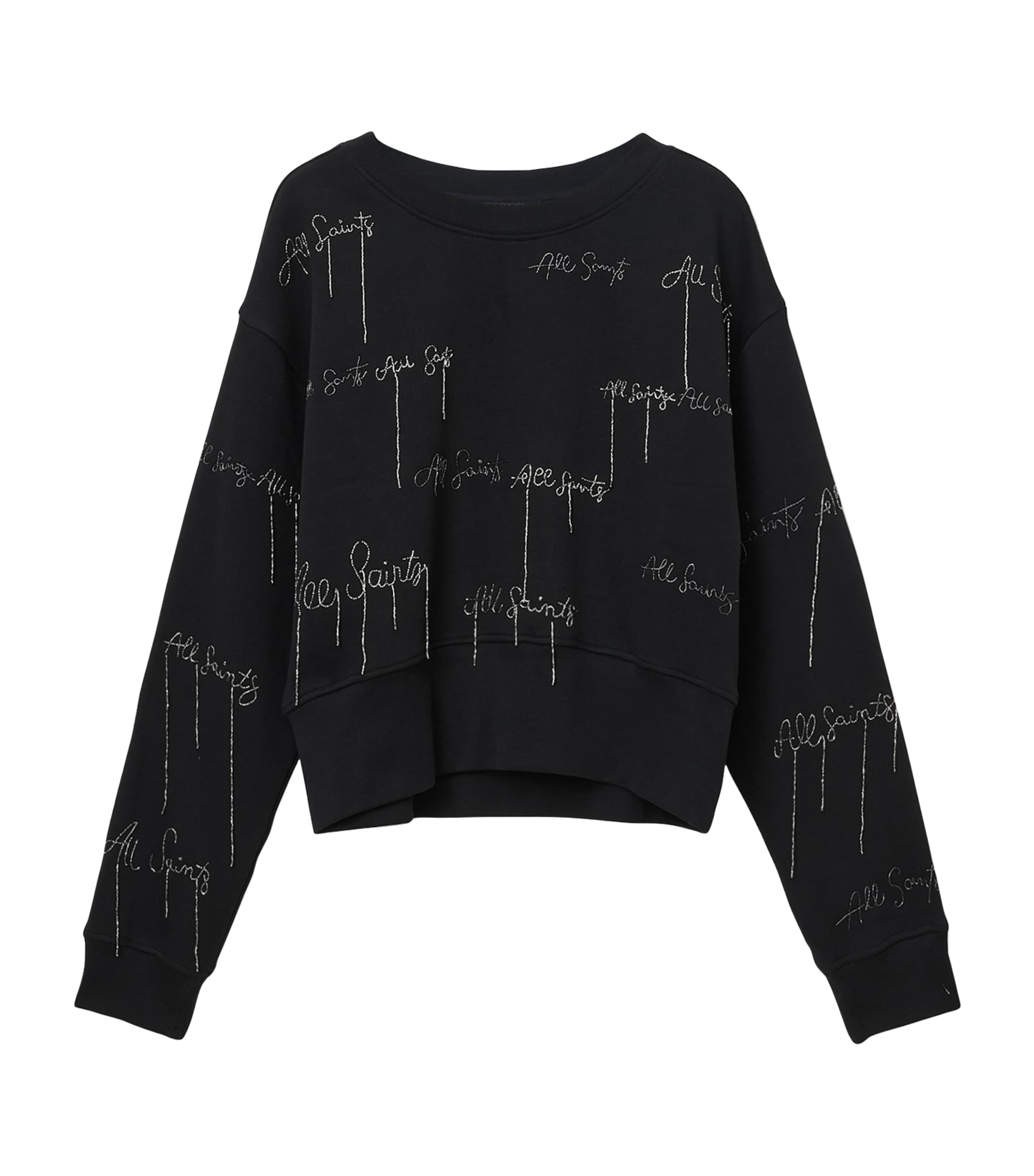 Allsaints Embellished Separo Sweatshirt In Black
