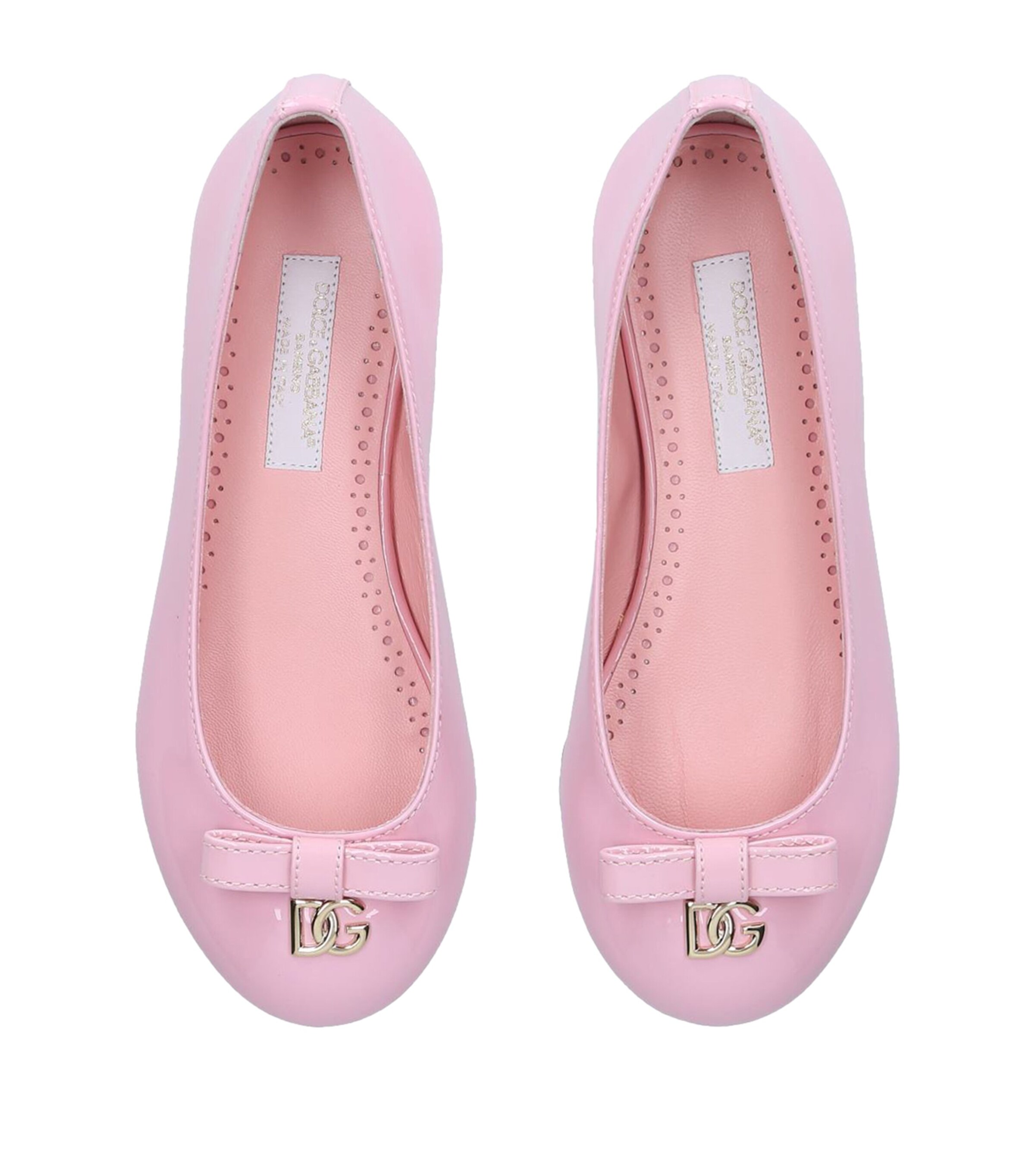 Dolce&Gabbana Kids Leather Vernice Ballet Flats Pale Pink Image 4