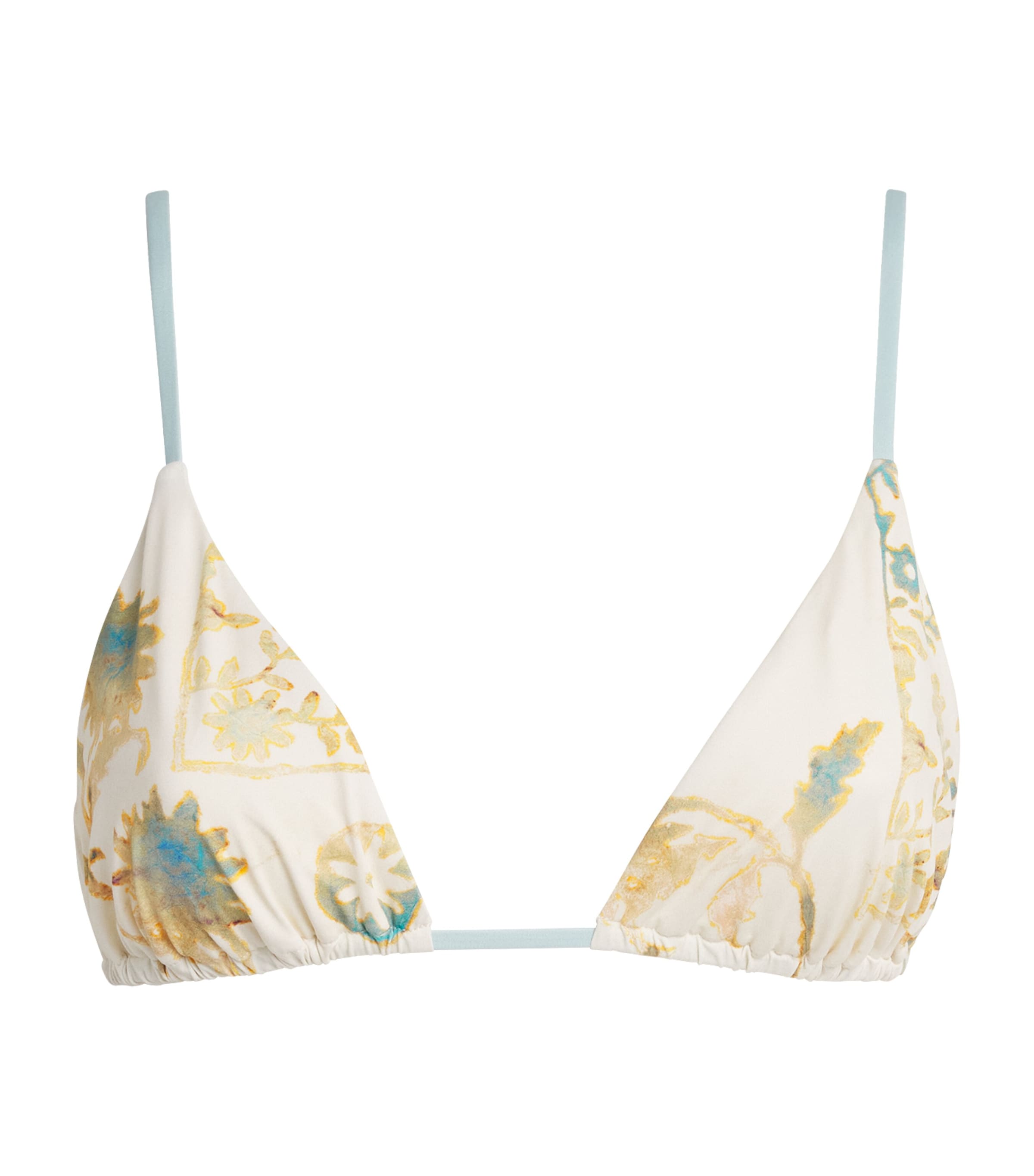 SIR. Womens Floral Cecile Triangle Bikini Top Eira Butter Image 1
