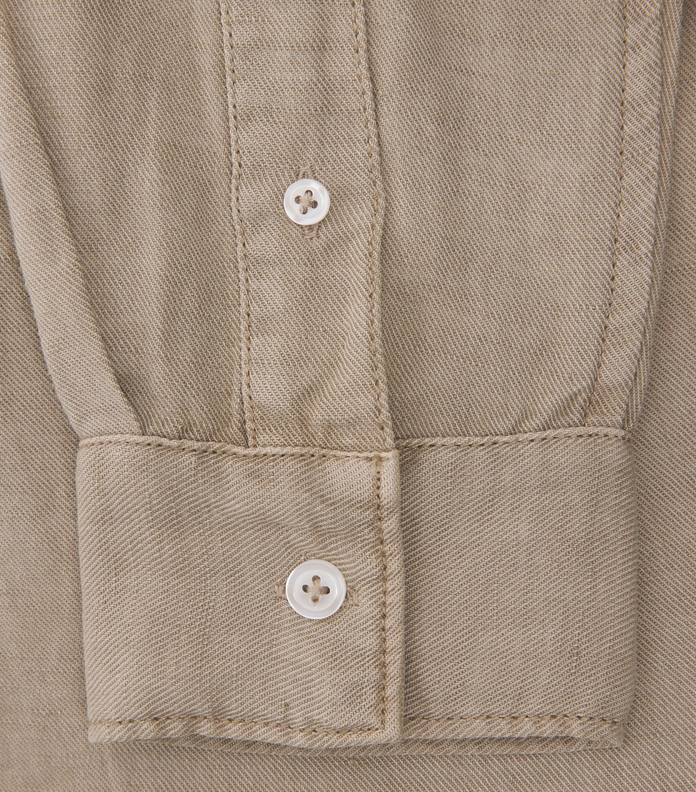 PAIGE Mens Linen-Blend Peters Shirt Cocoa Dust Image 6