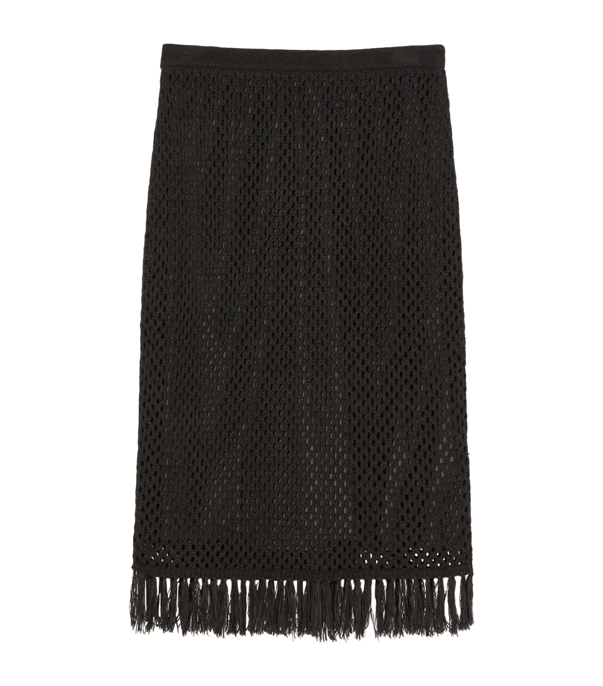 MARINA RINALDI FRINGED PENCIL SKIRT