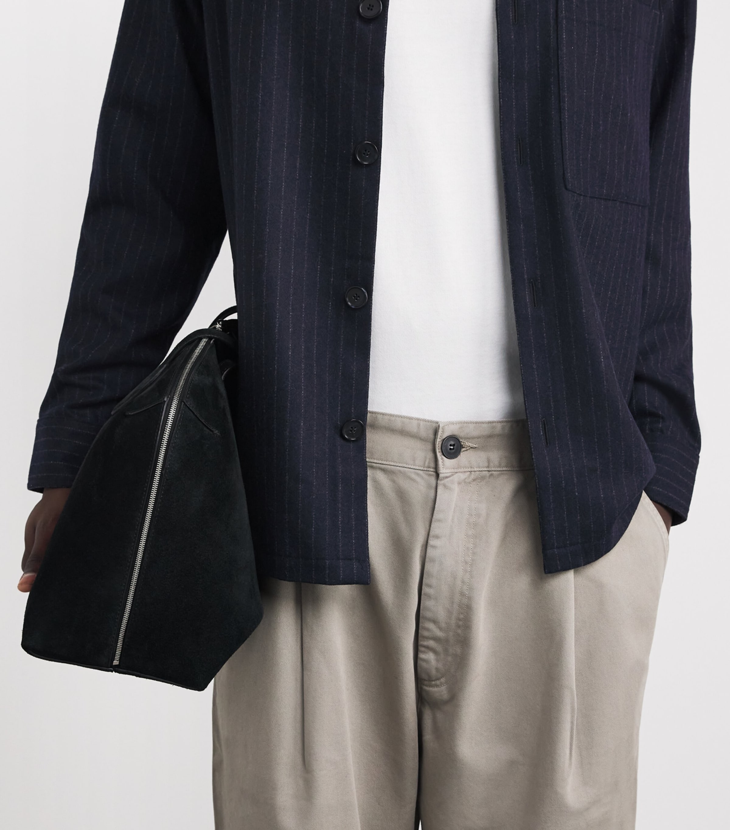 Wool-Blend Stripe Overshirt NAVY STRIPE Image 6