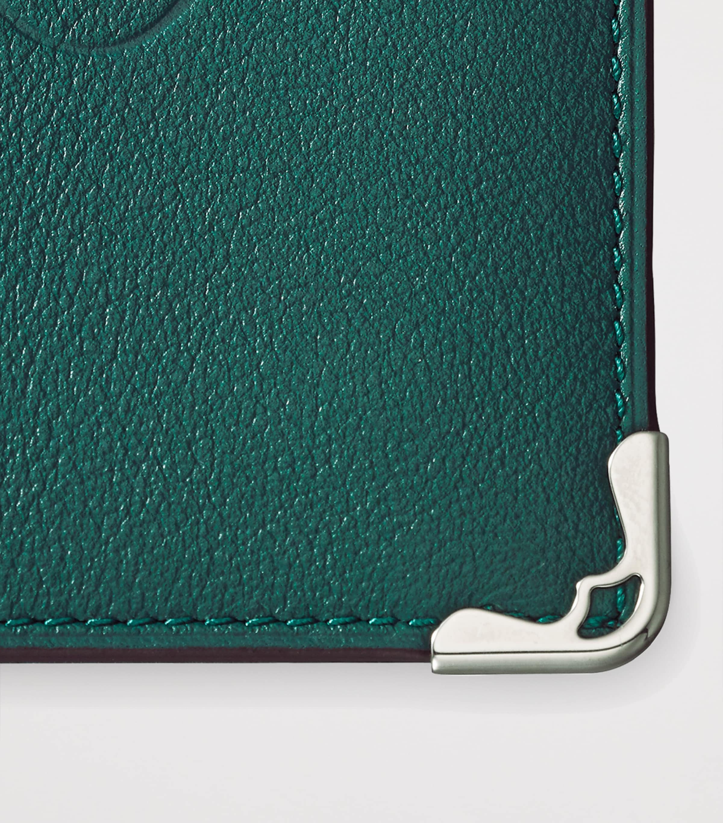 Leather Must de Cartier Bifold Card Holder GREEN Image 4