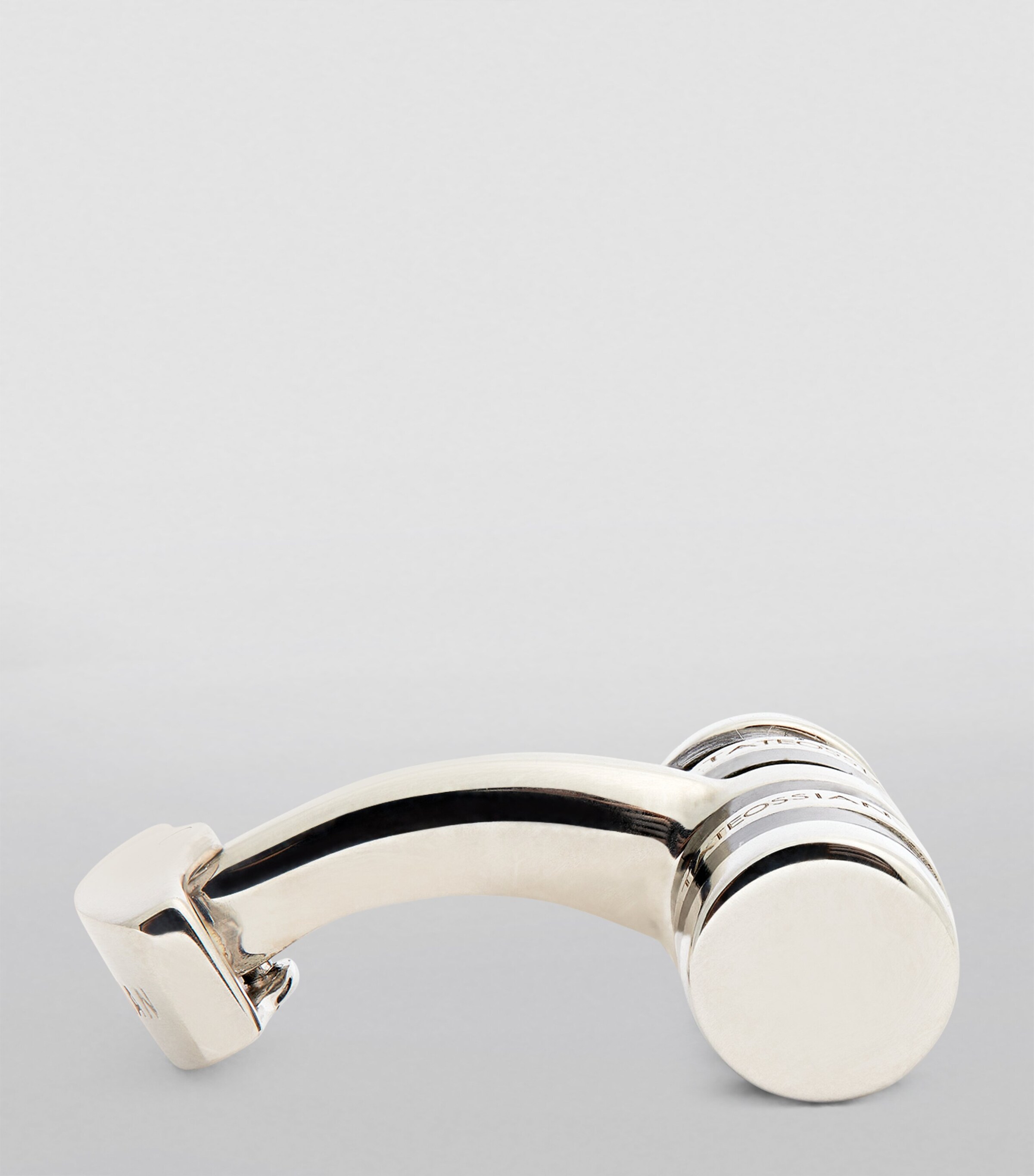 Rhodium-Plated Rotating Cylindrical Cufflinks SILVER/ BLACK Image 3