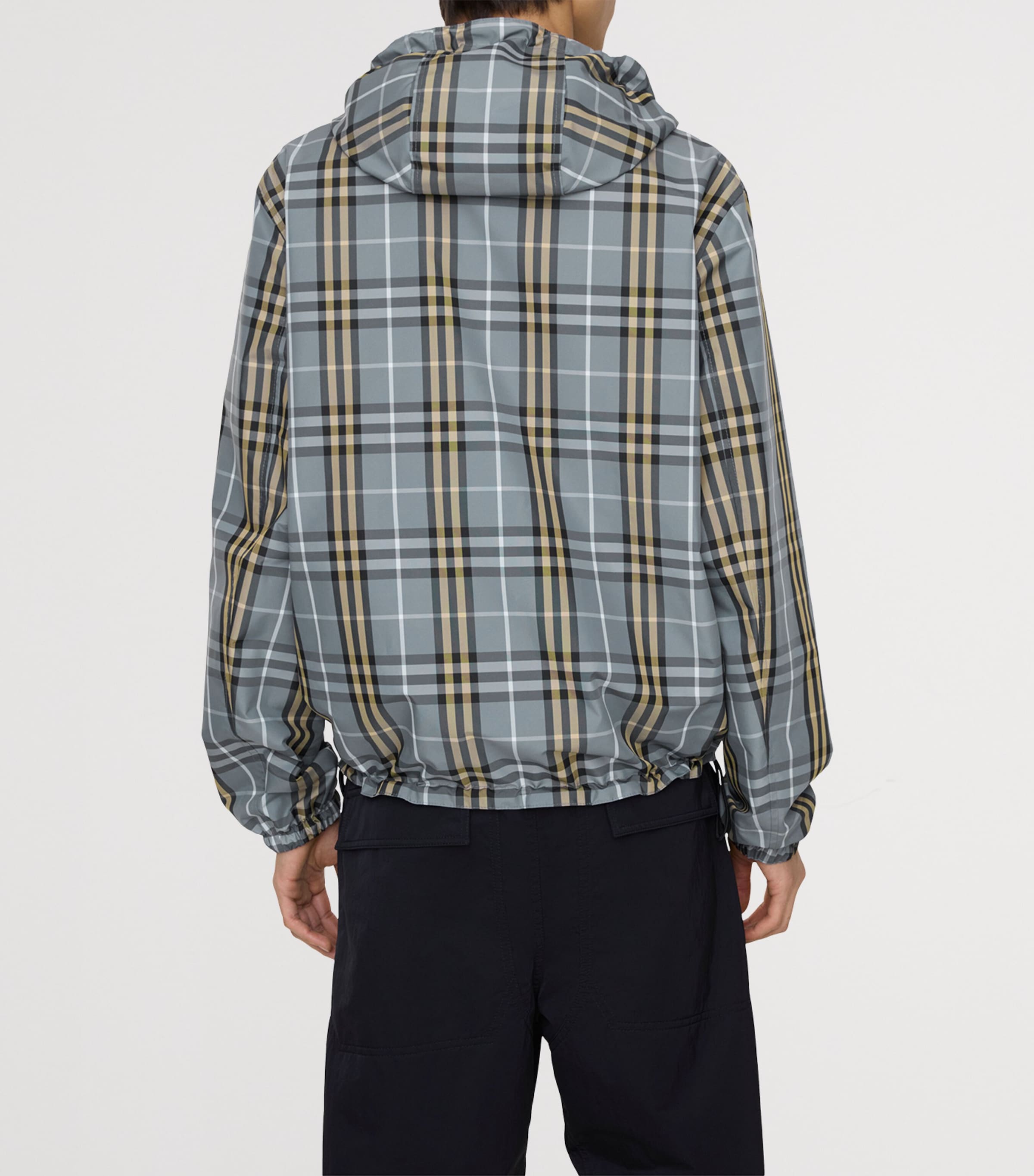 Burberry Mens Reversible Check Print Jacket Wave Blue Ip Check Image 4