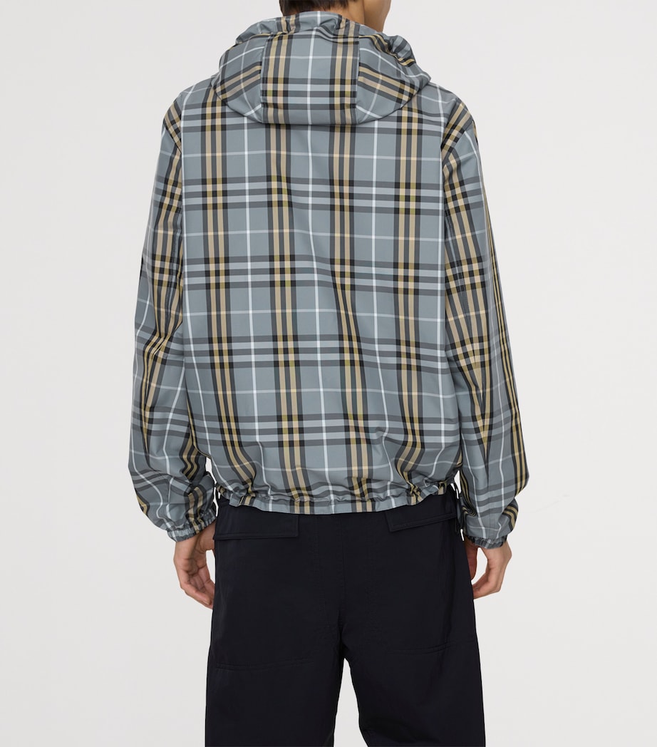 Burberry Mens Reversible Check Print Jacket Wave Blue Ip Check Image 4